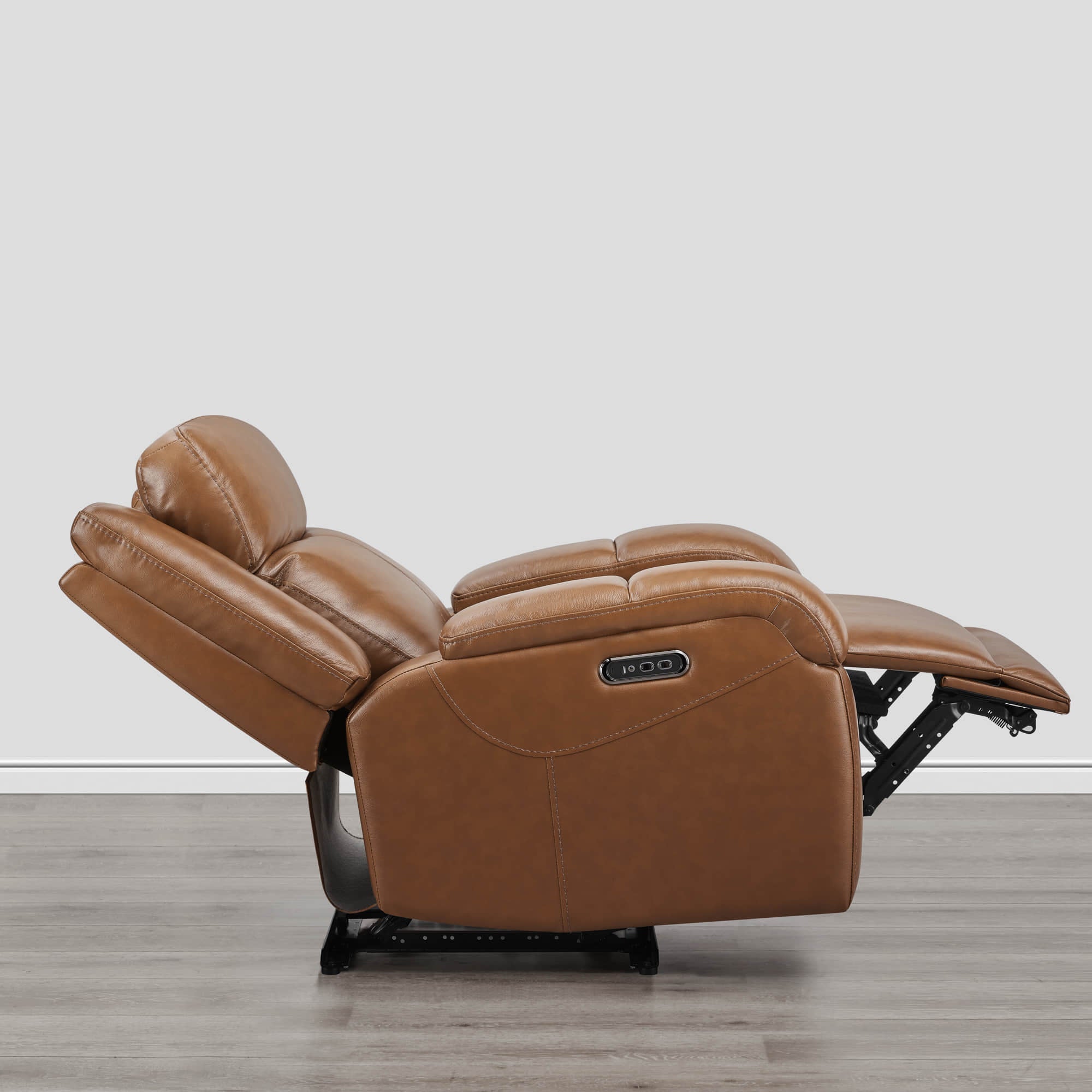 Isaac Genuine Leather Wall Hugger Power Recliner with Power Headrest
