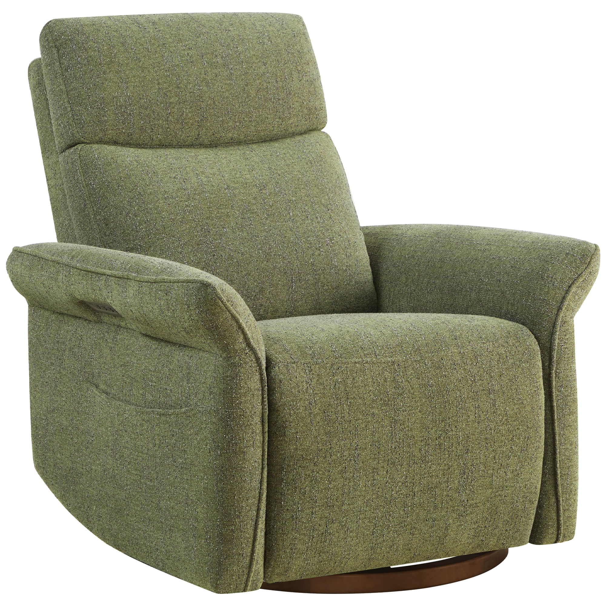 Vinca Modern Power Swivel Glider Recliner with Power Lumbar & Headrest