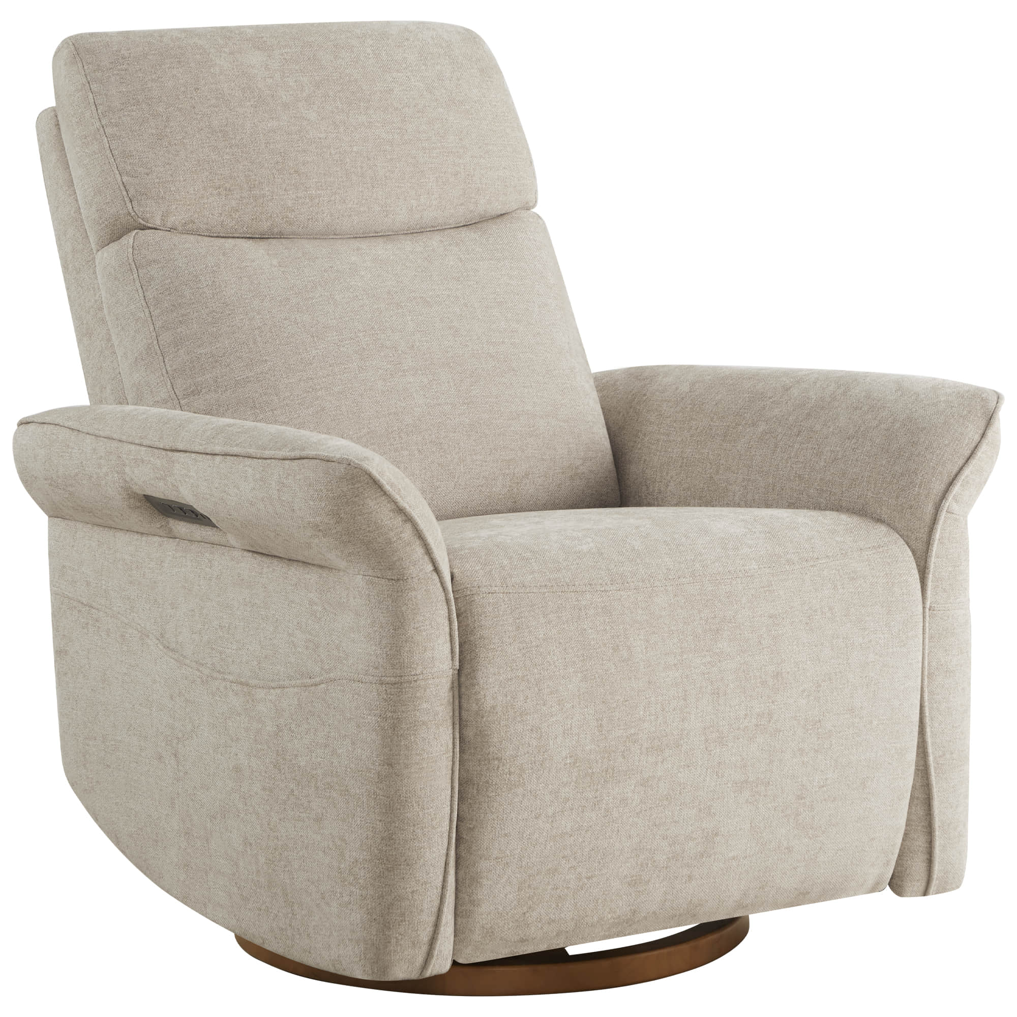 Vinca Modern Power Swivel Glider Recliner with Power Lumbar & Headrest