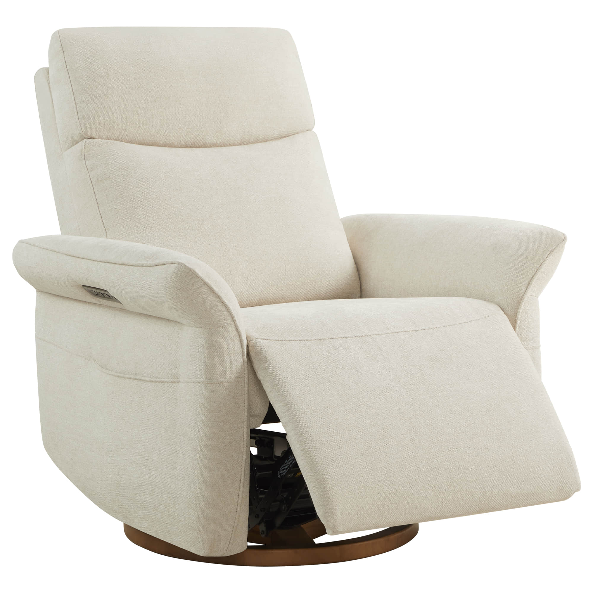 Vinca Modern Power Swivel Glider Recliner with Power Lumbar & Headrest