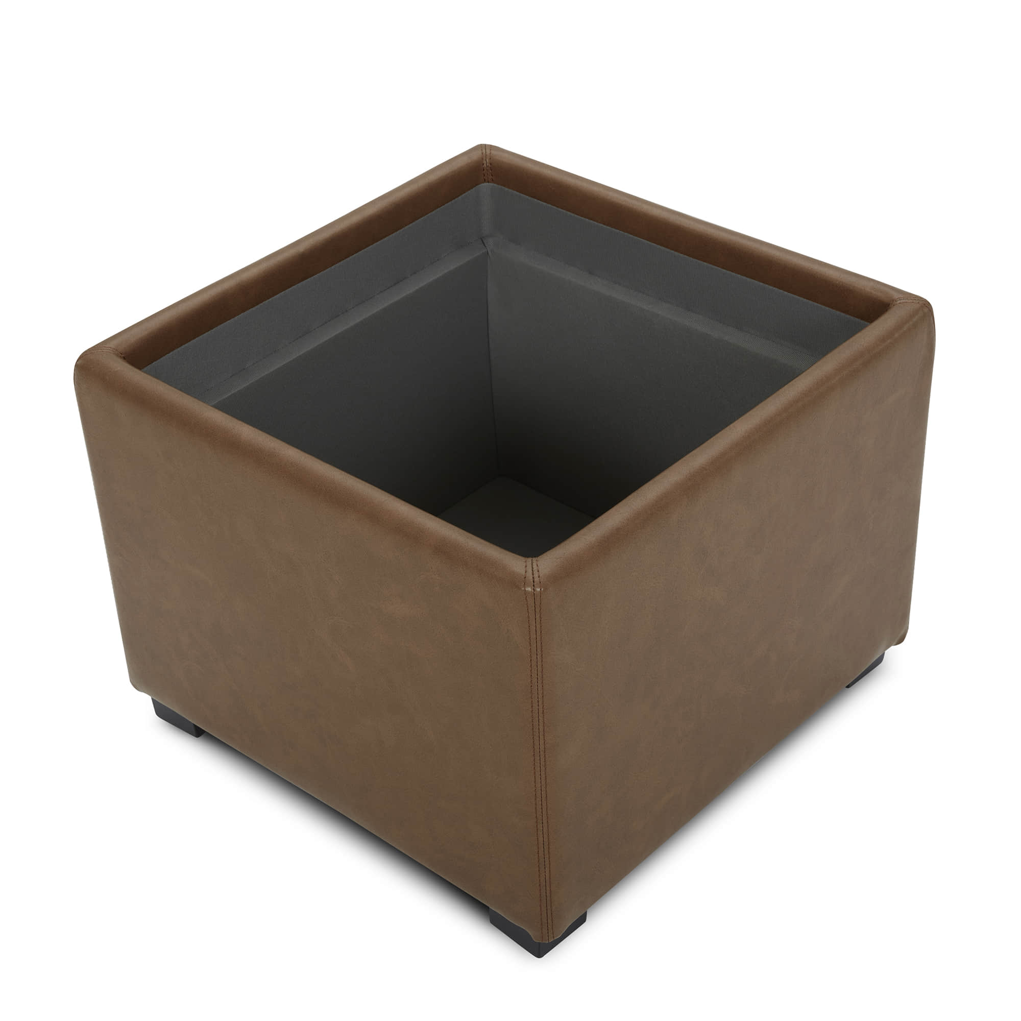 Cube Storage Ottoman - Fabric & Leather