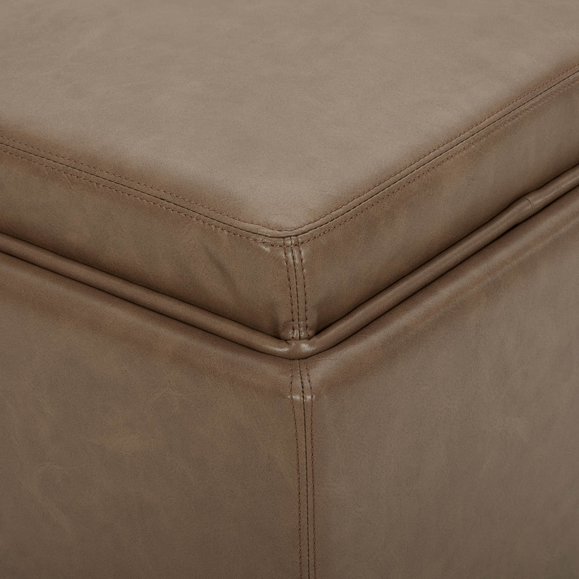 Cube Storage Ottoman - Fabric & Leather