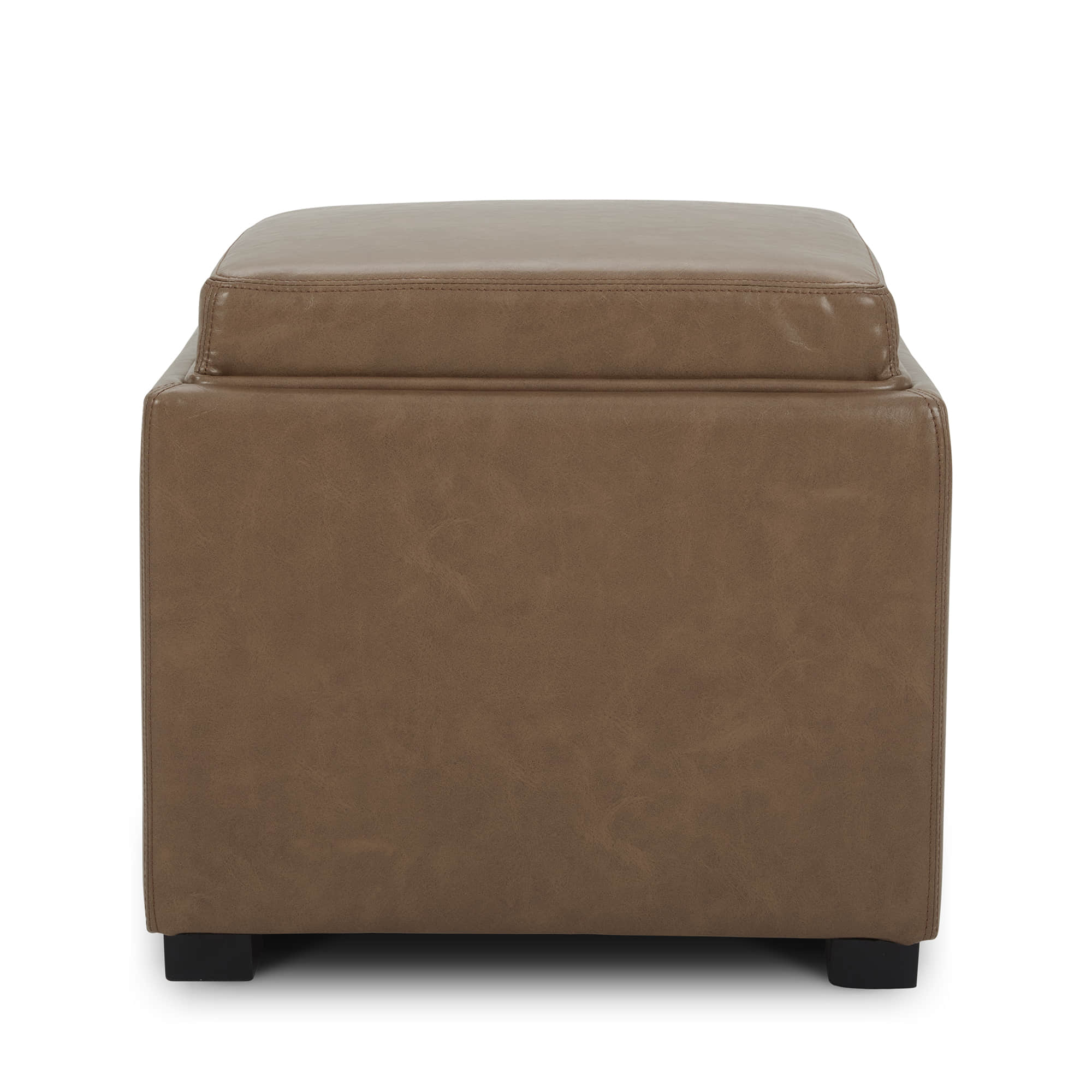 Cube Storage Ottoman - Fabric & Leather