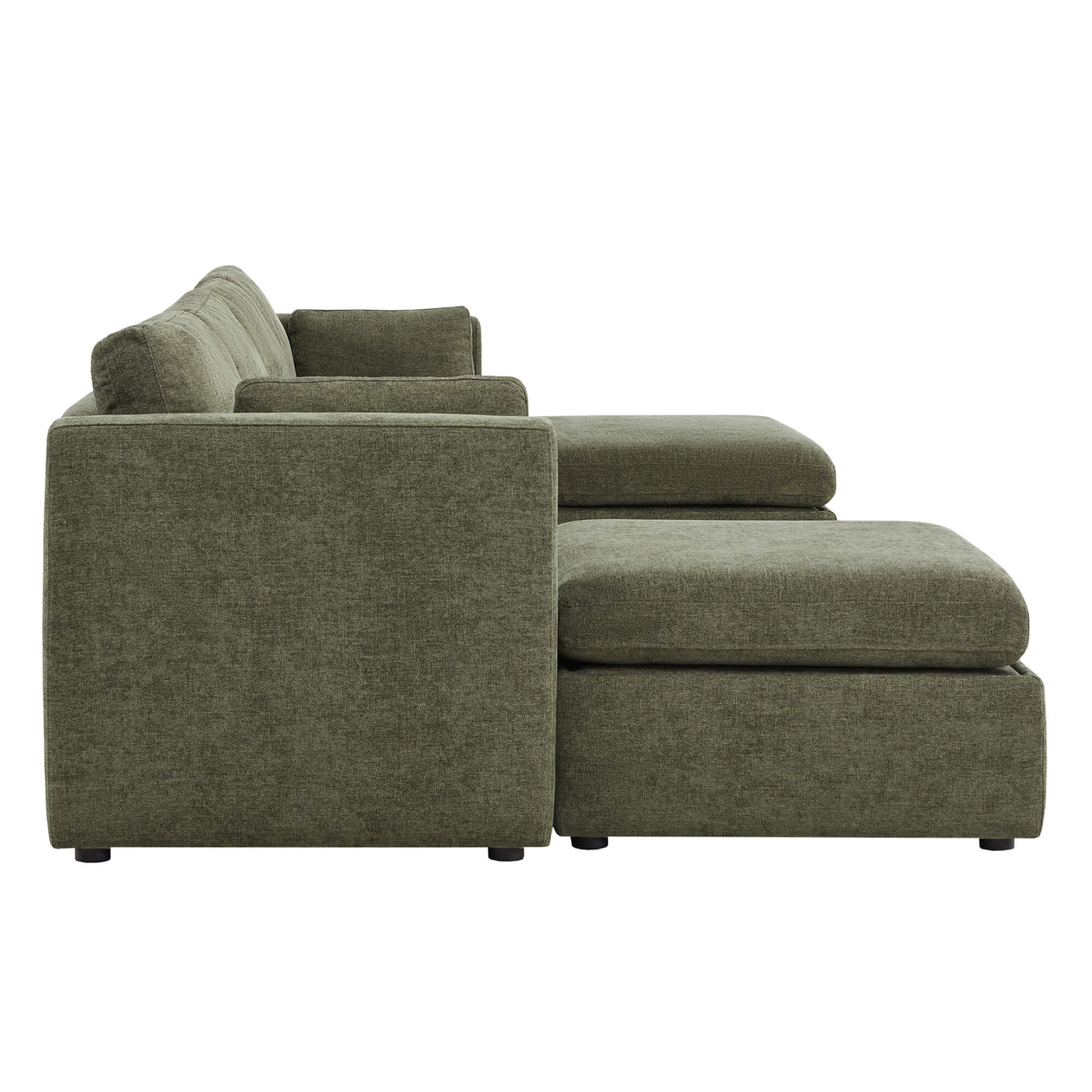 Delaney 6-Seat Modular Sofa Chaise with Storage Ottomans