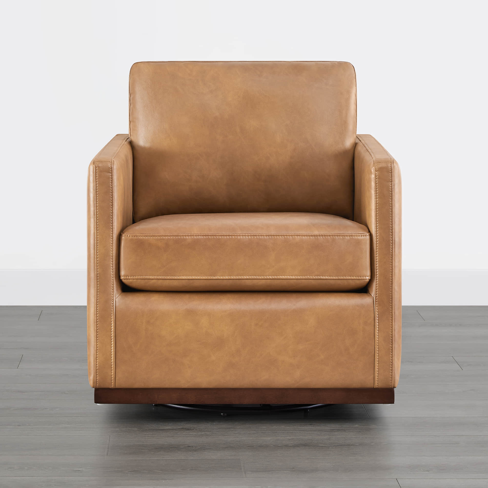 Henry Swivel Accent Chair with Wood Base