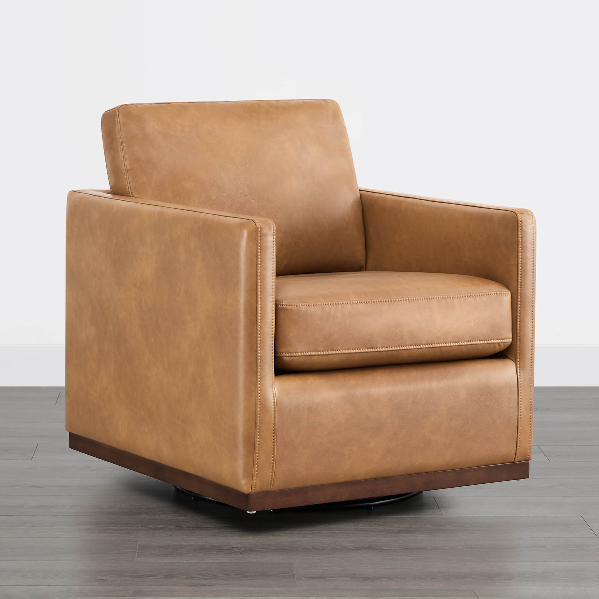 Henry Swivel Accent Chair with Wood Base