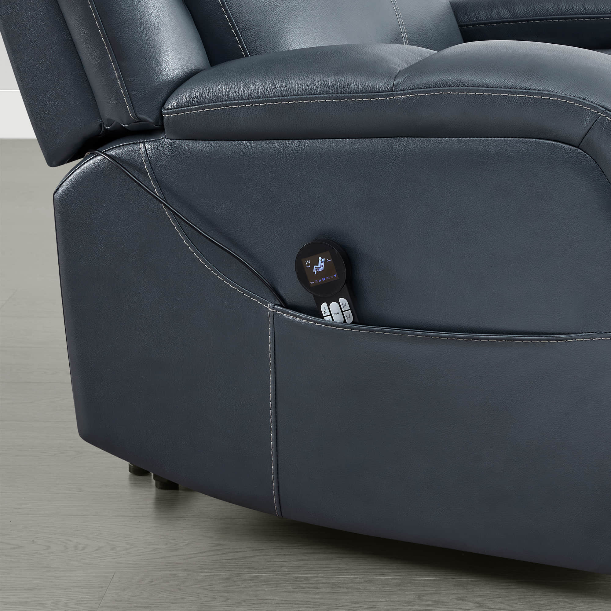 Isaac Genuine Leather Lift Assist Recliner With Power Headrest