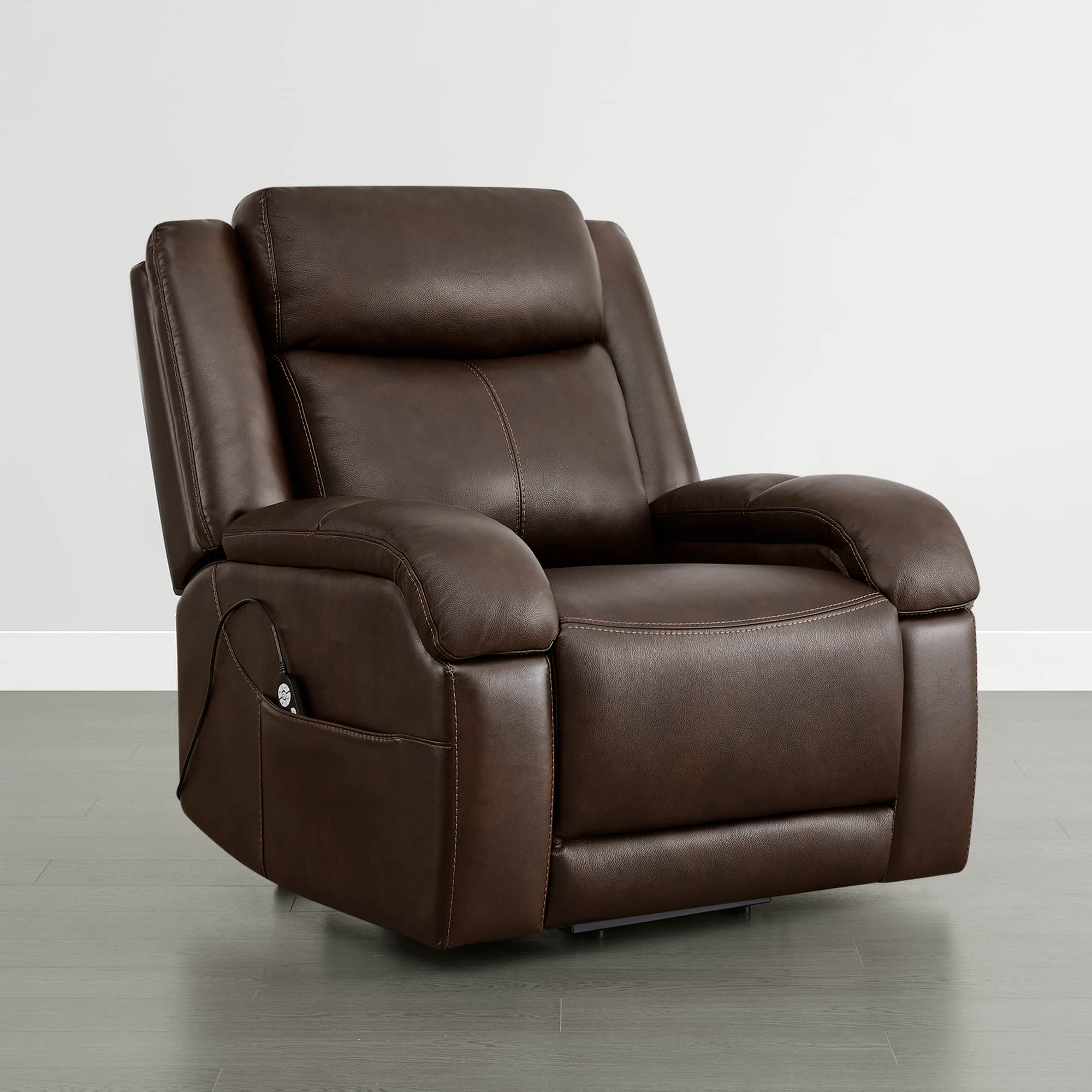 Isaac Genuine Leather Lift Assist Recliner With Power Headrest