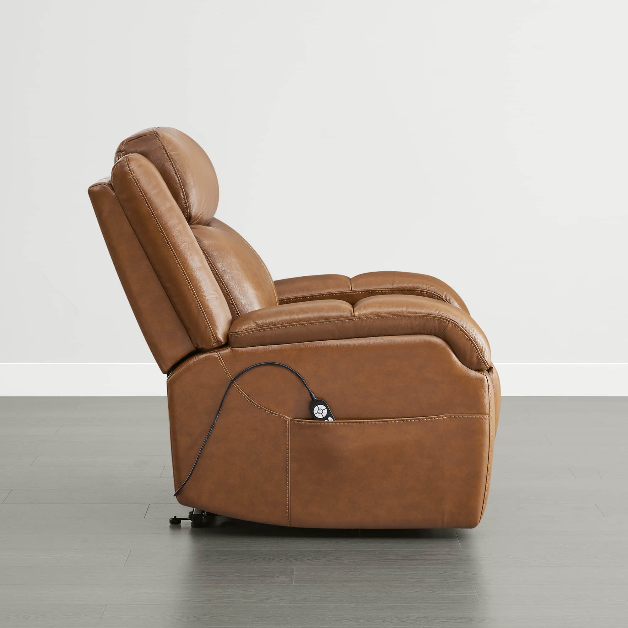 Isaac Genuine Leather Lift Assist Recliner With Power Headrest