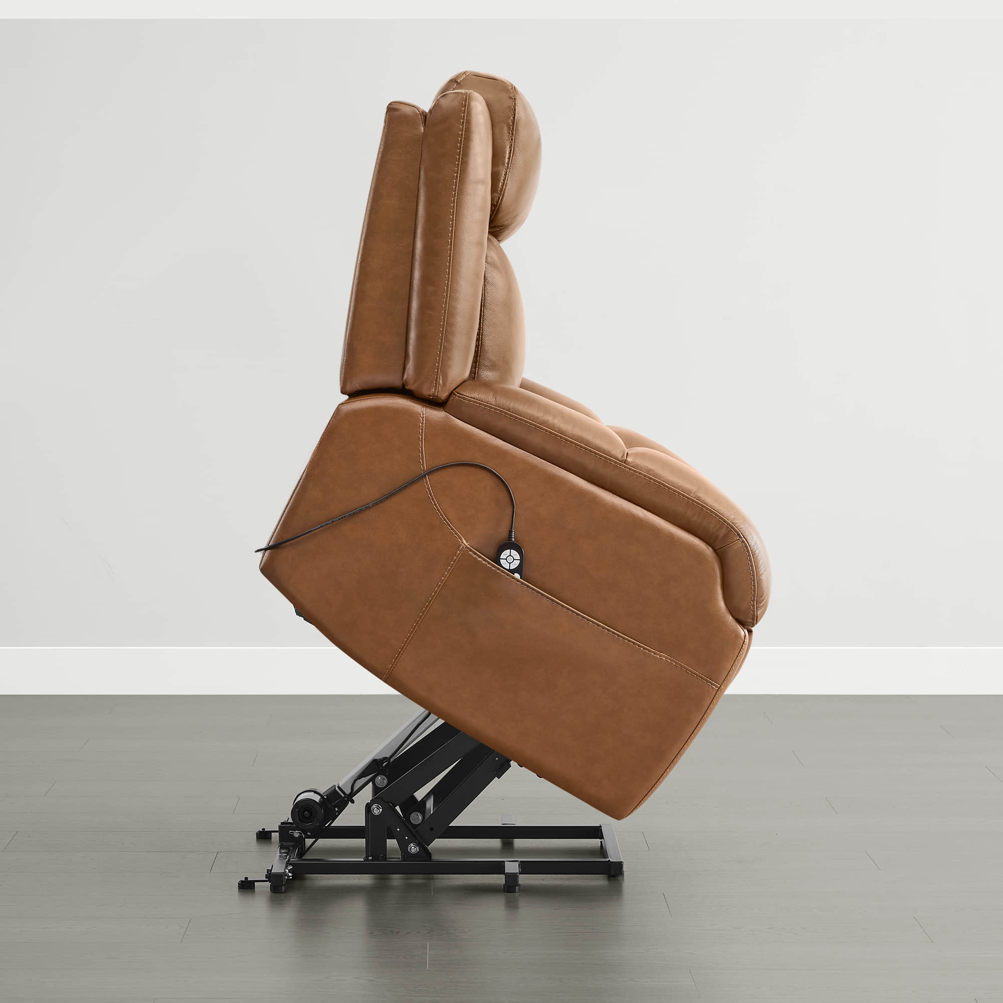 Isaac Genuine Leather Lift Assist Recliner With Power Headrest