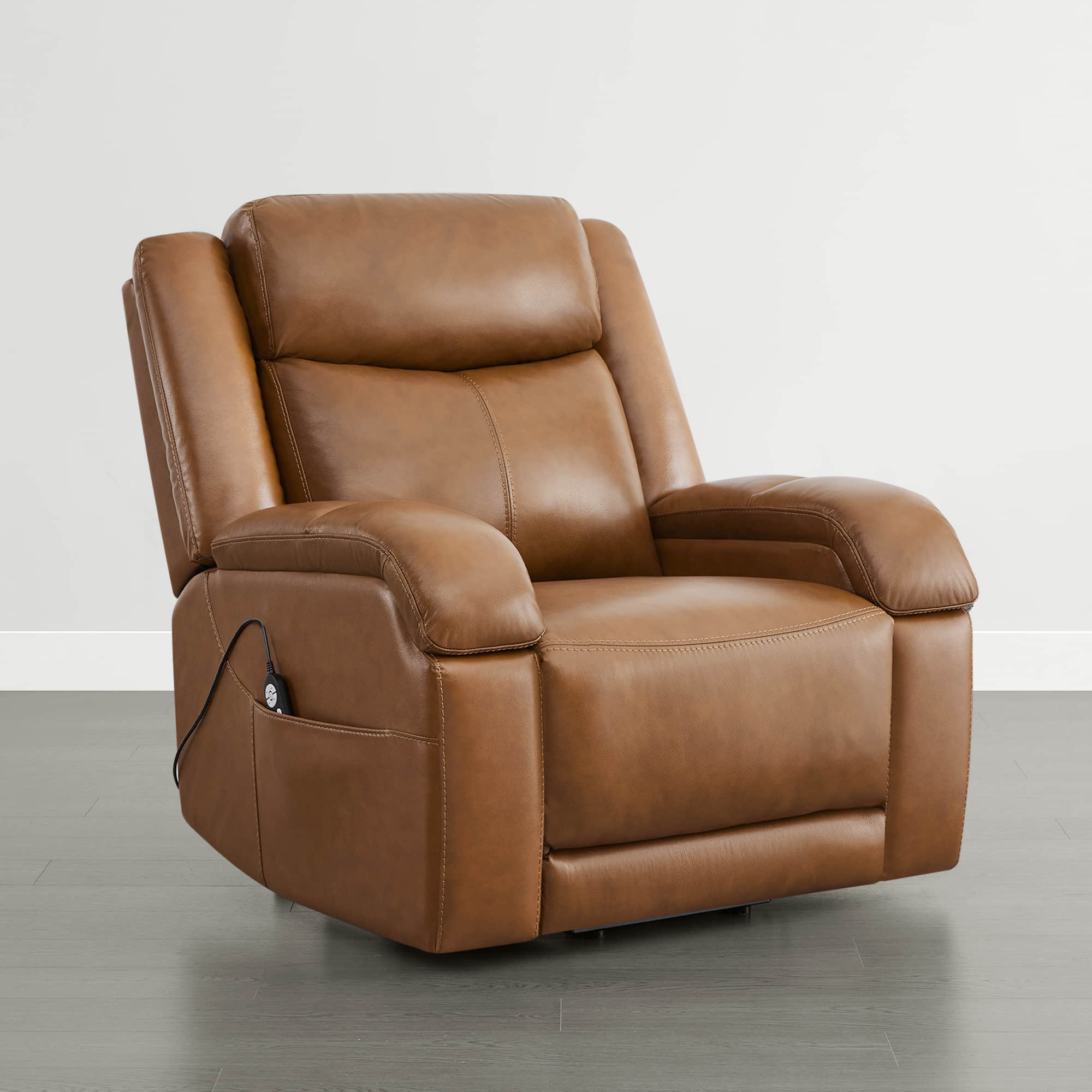 Isaac Genuine Leather Lift Assist Recliner With Power Headrest