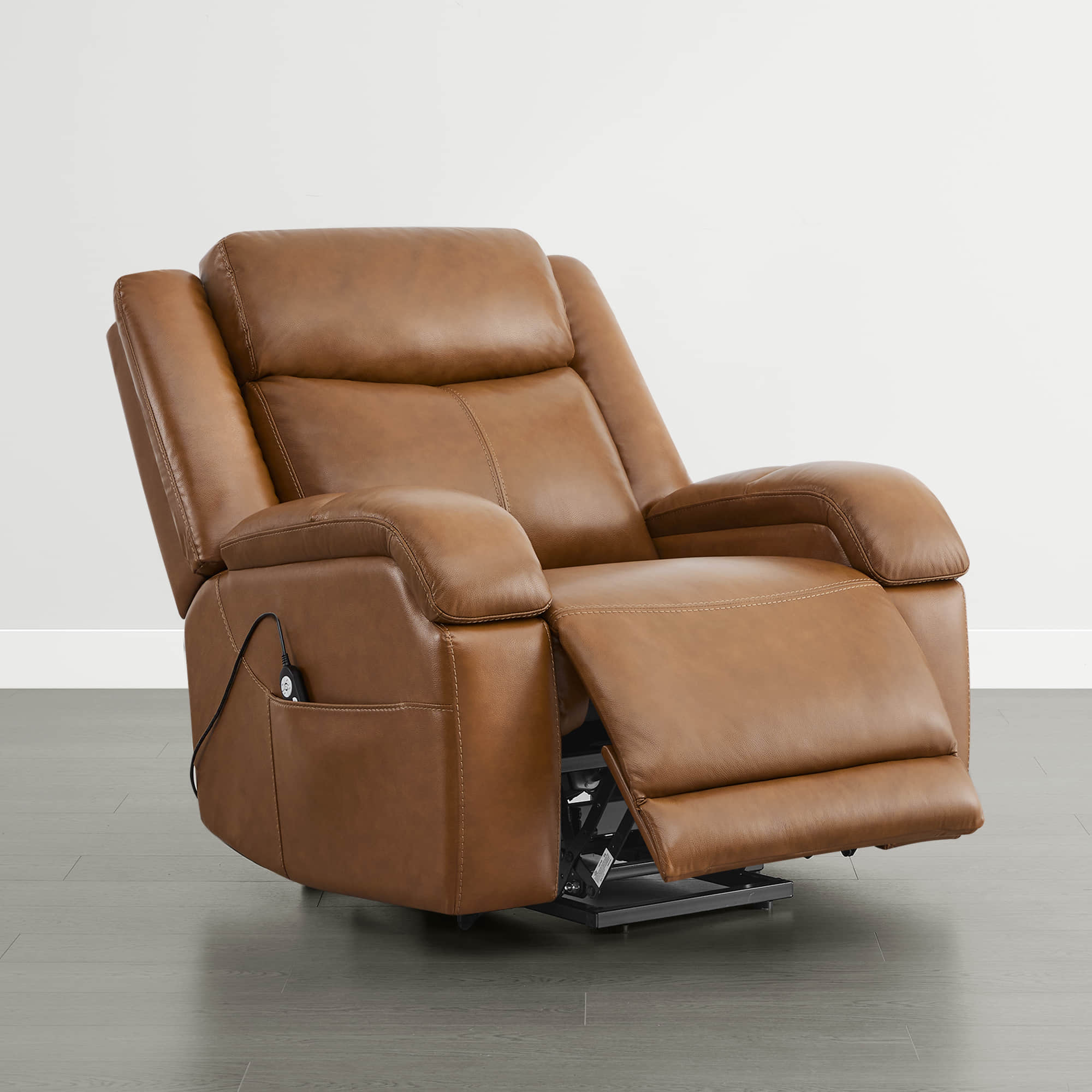 Isaac Genuine Leather Lift Assist Recliner With Power Headrest