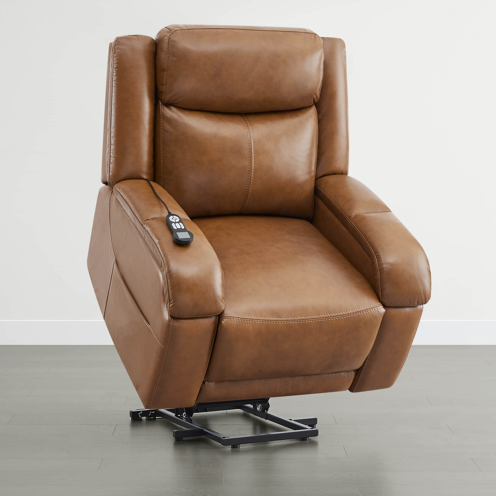 Isaac Genuine Leather Lift Assist Recliner With Power Headrest