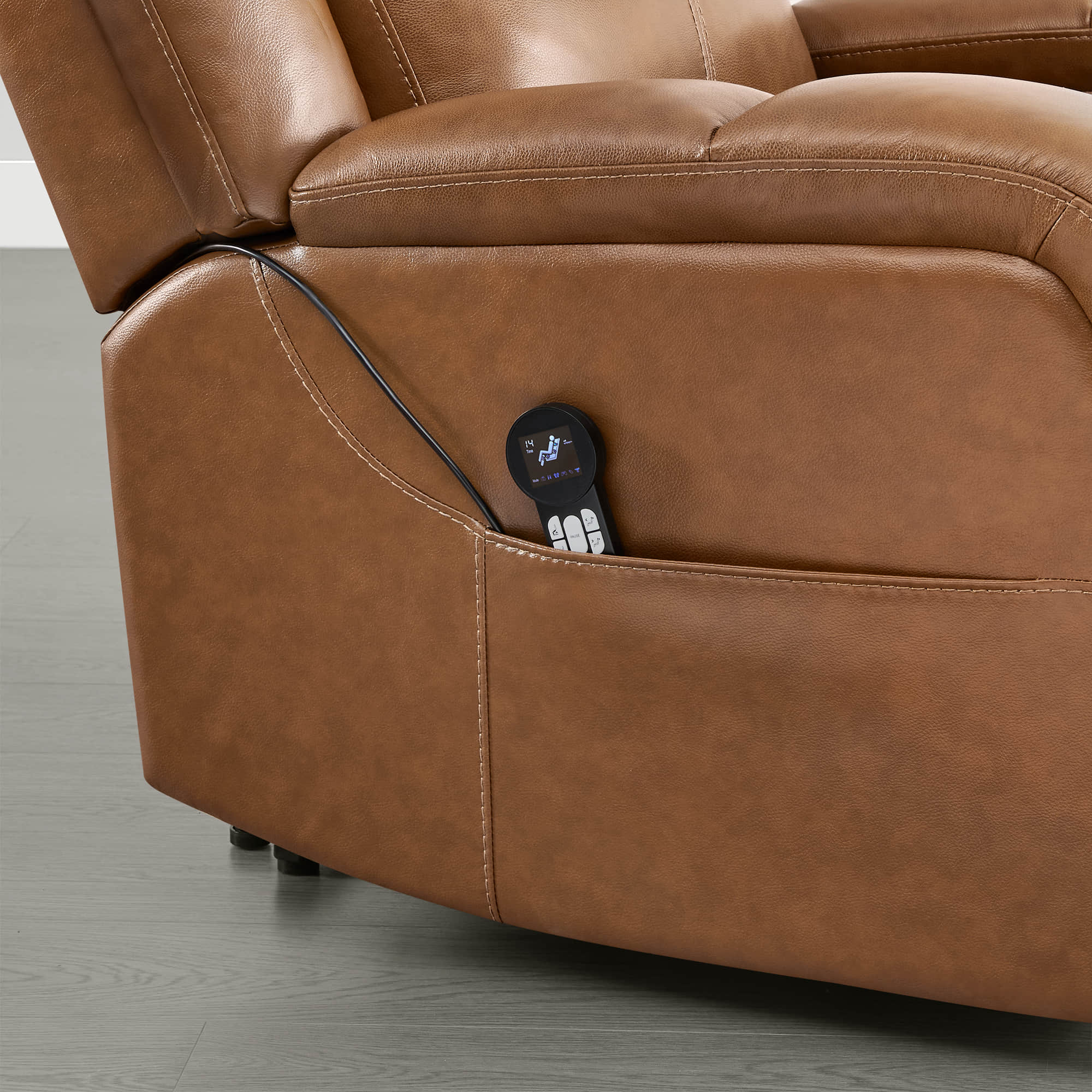 Isaac Genuine Leather Lift Assist Recliner With Power Headrest