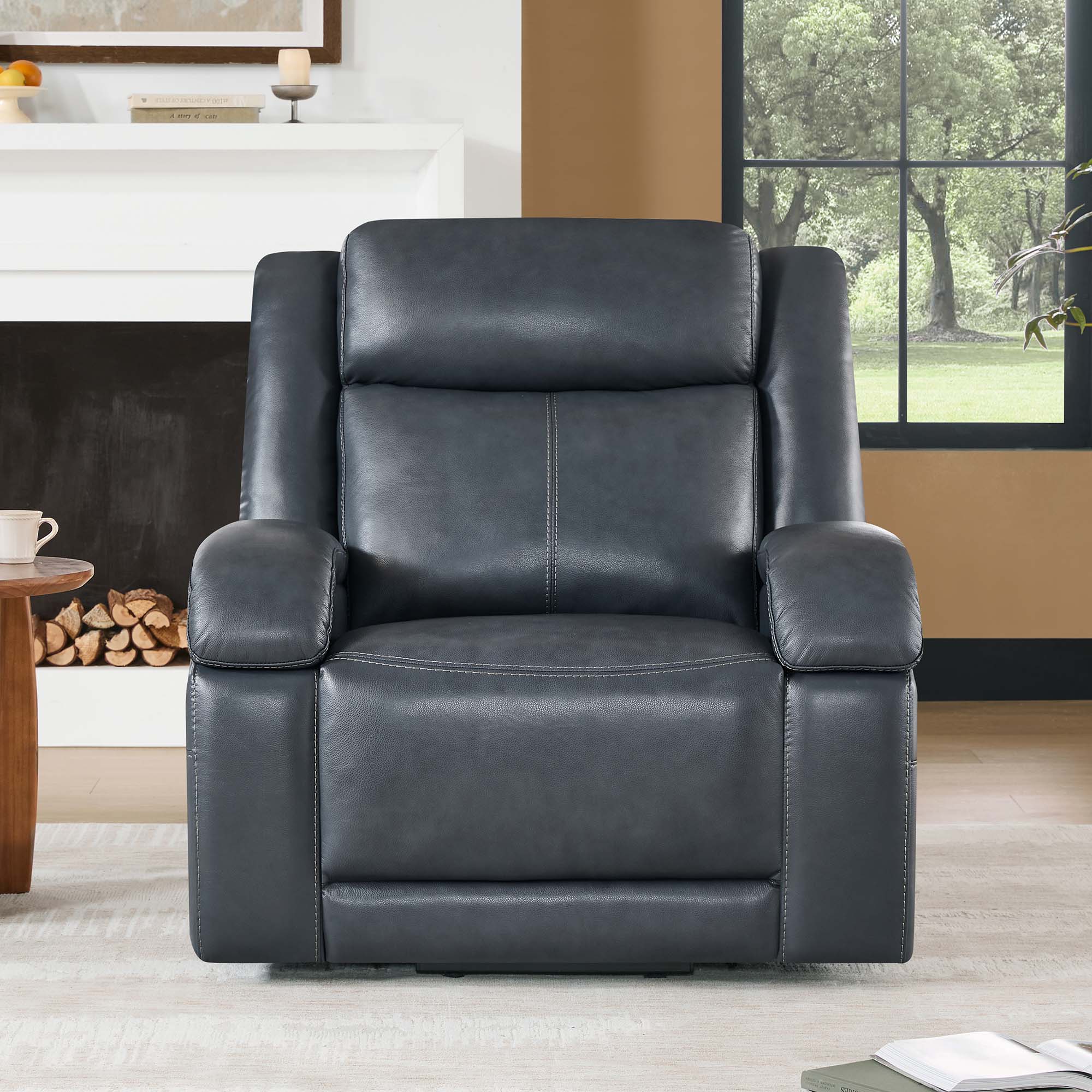 Isaac Genuine Leather Lift Assist Recliner With Power Headrest