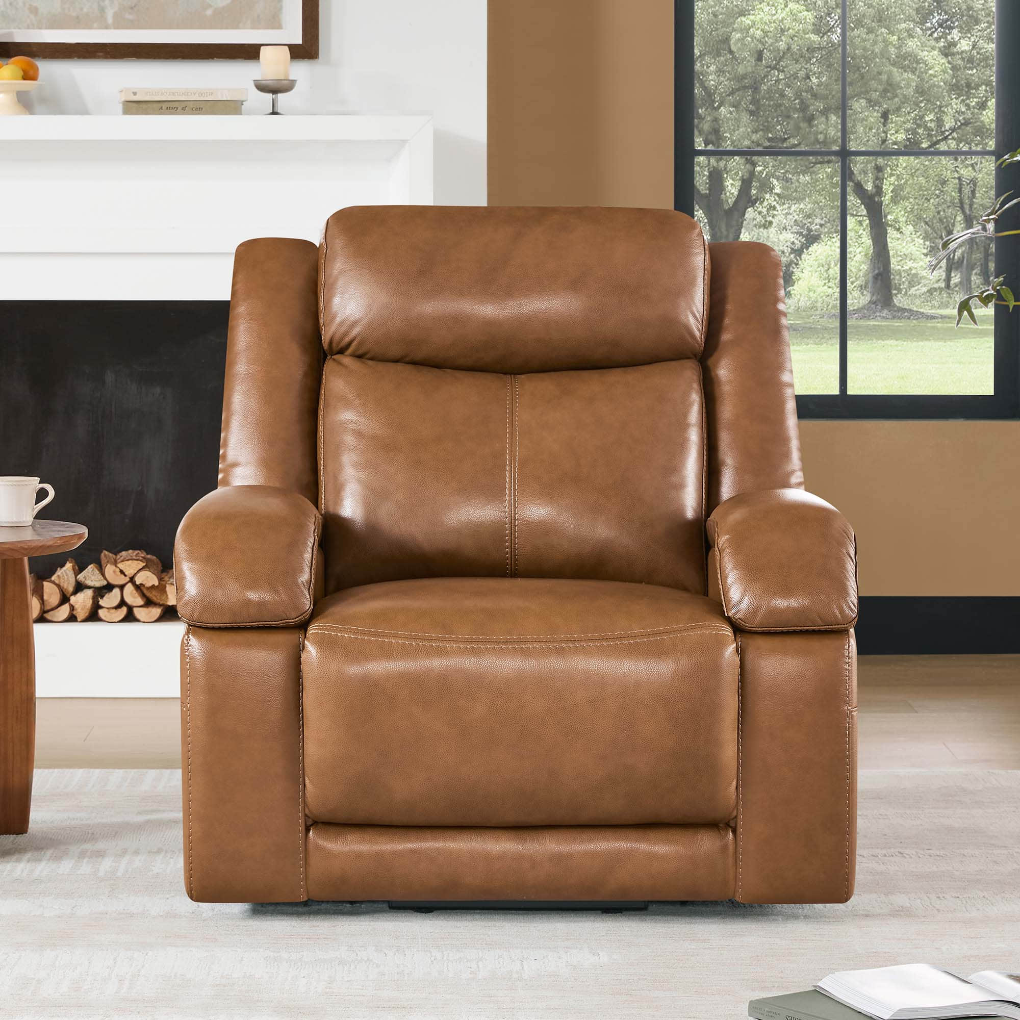 Isaac Genuine Leather Lift Assist Recliner With Power Headrest