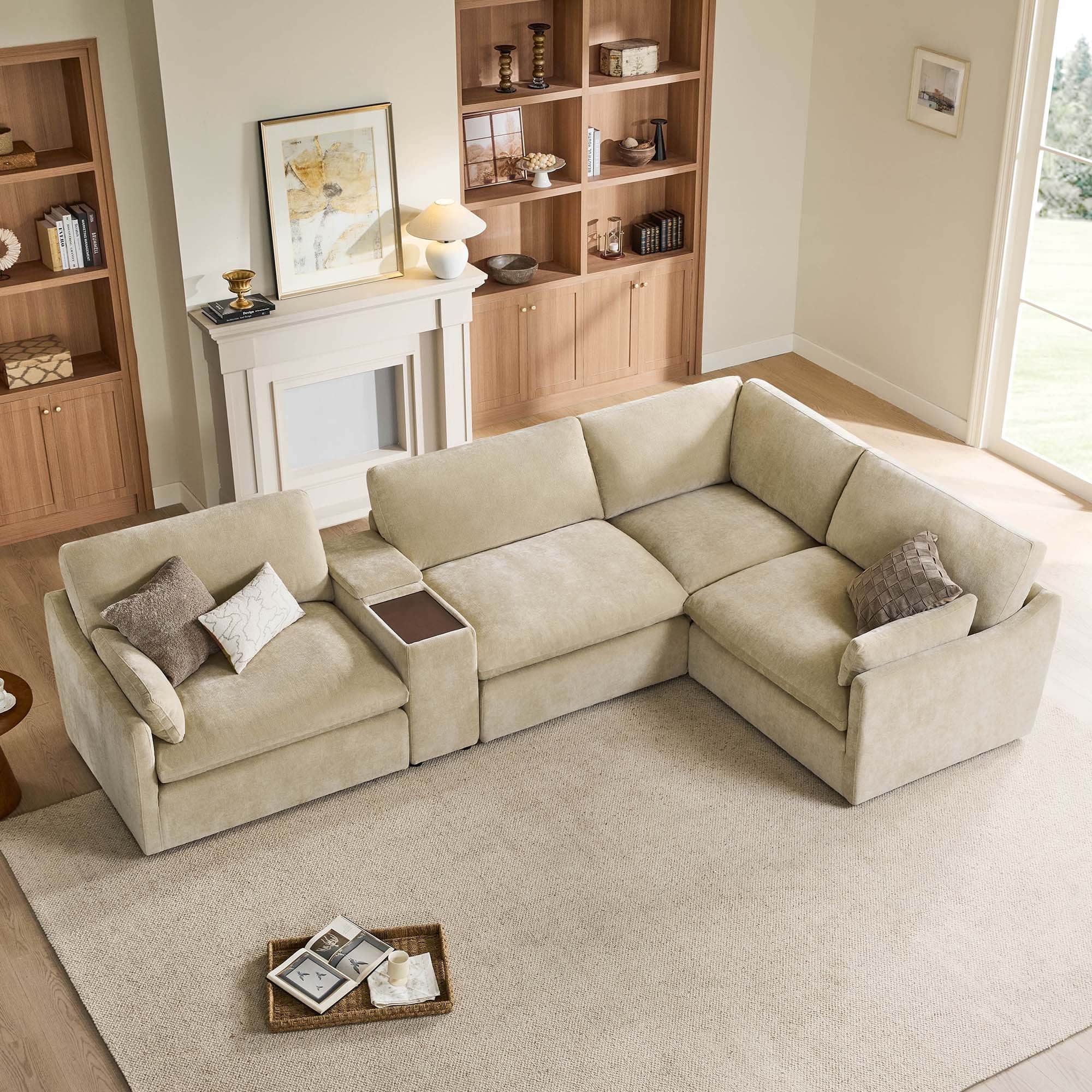 Kenna Modular 4 Seat Sofa-Chaise Sectional