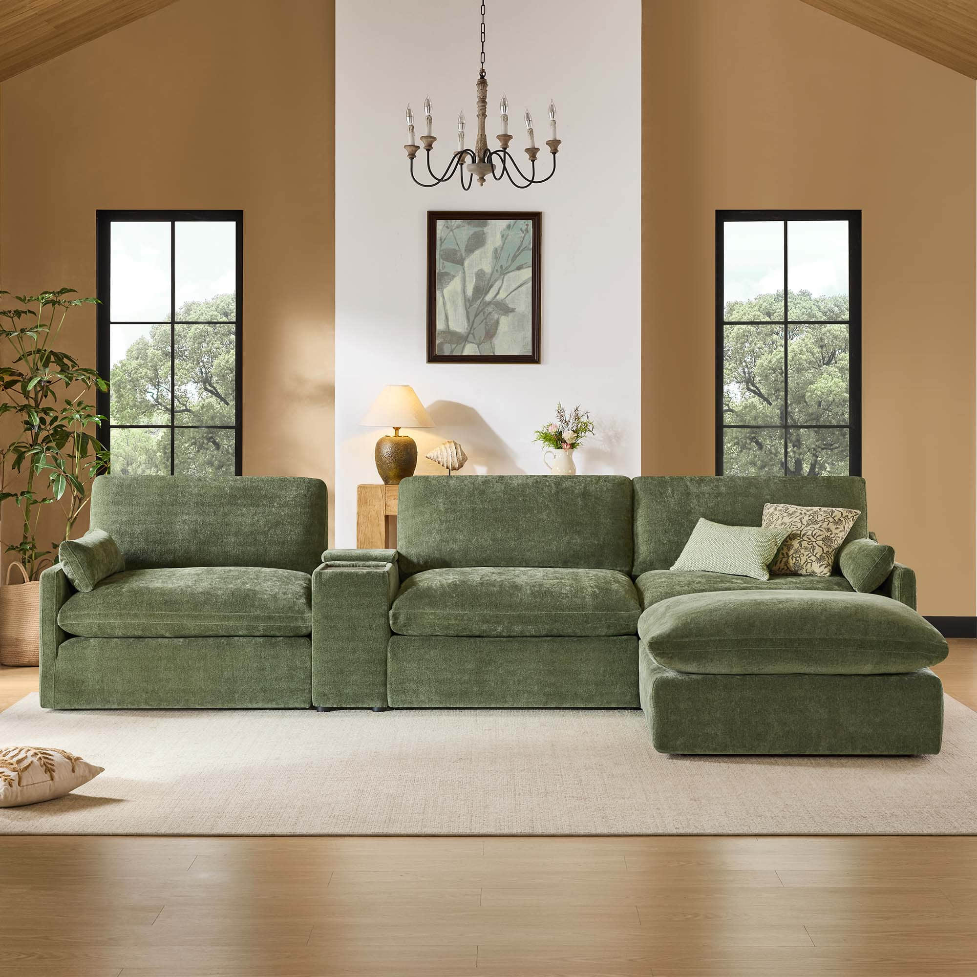 Kenna Modular 4 Seat Sofa-Chaise Sectional