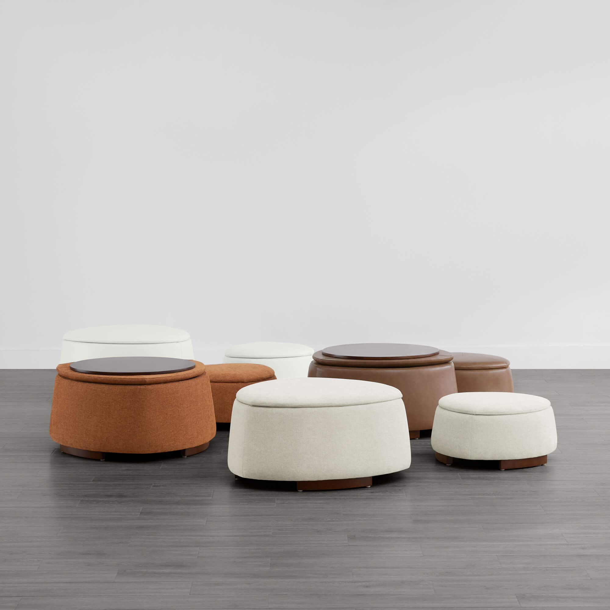 Twin Stone-shaped Storage Modern Ottoman