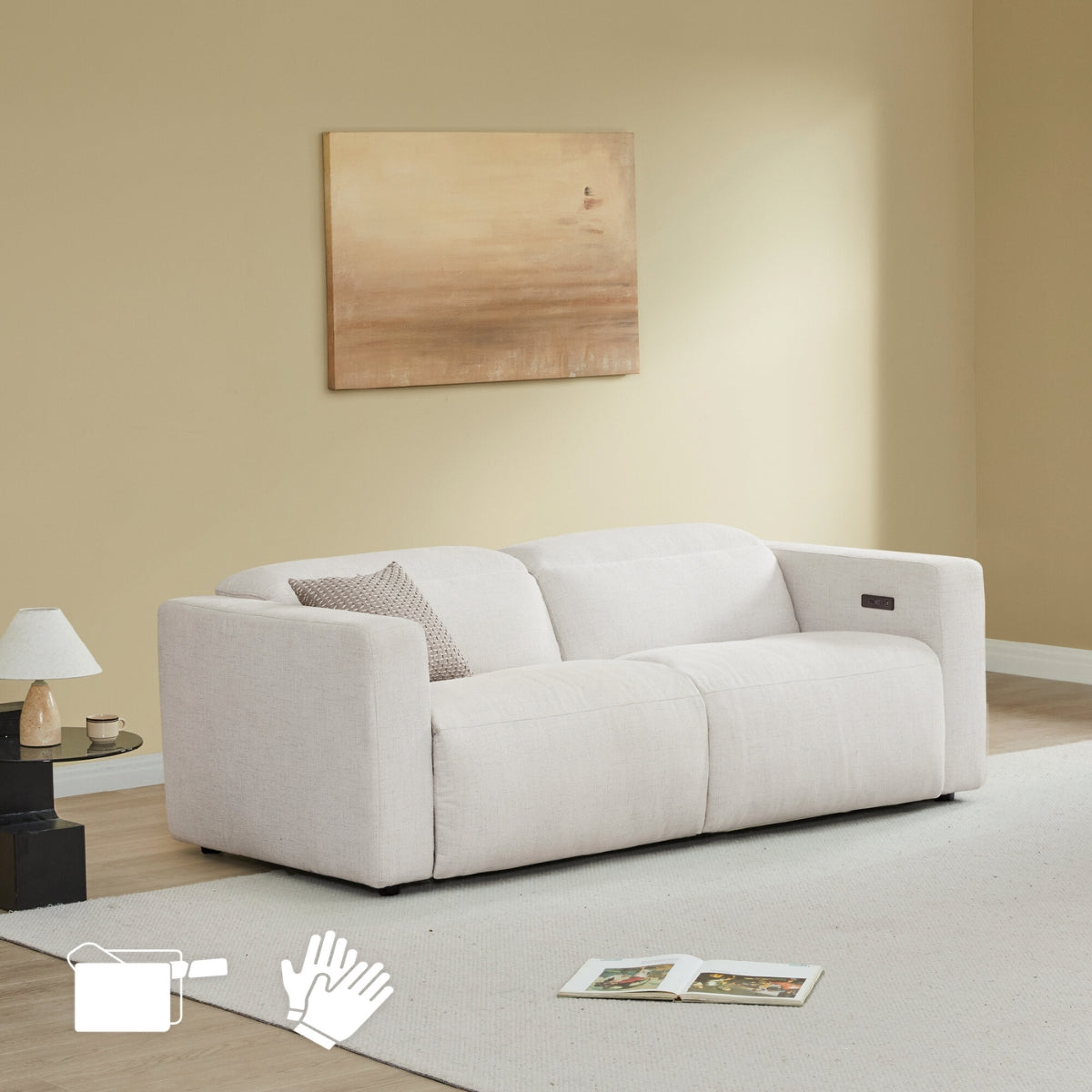 Oliver 2-Seat Wall-hugger Reclining Sectional Sofa with Power Headrest