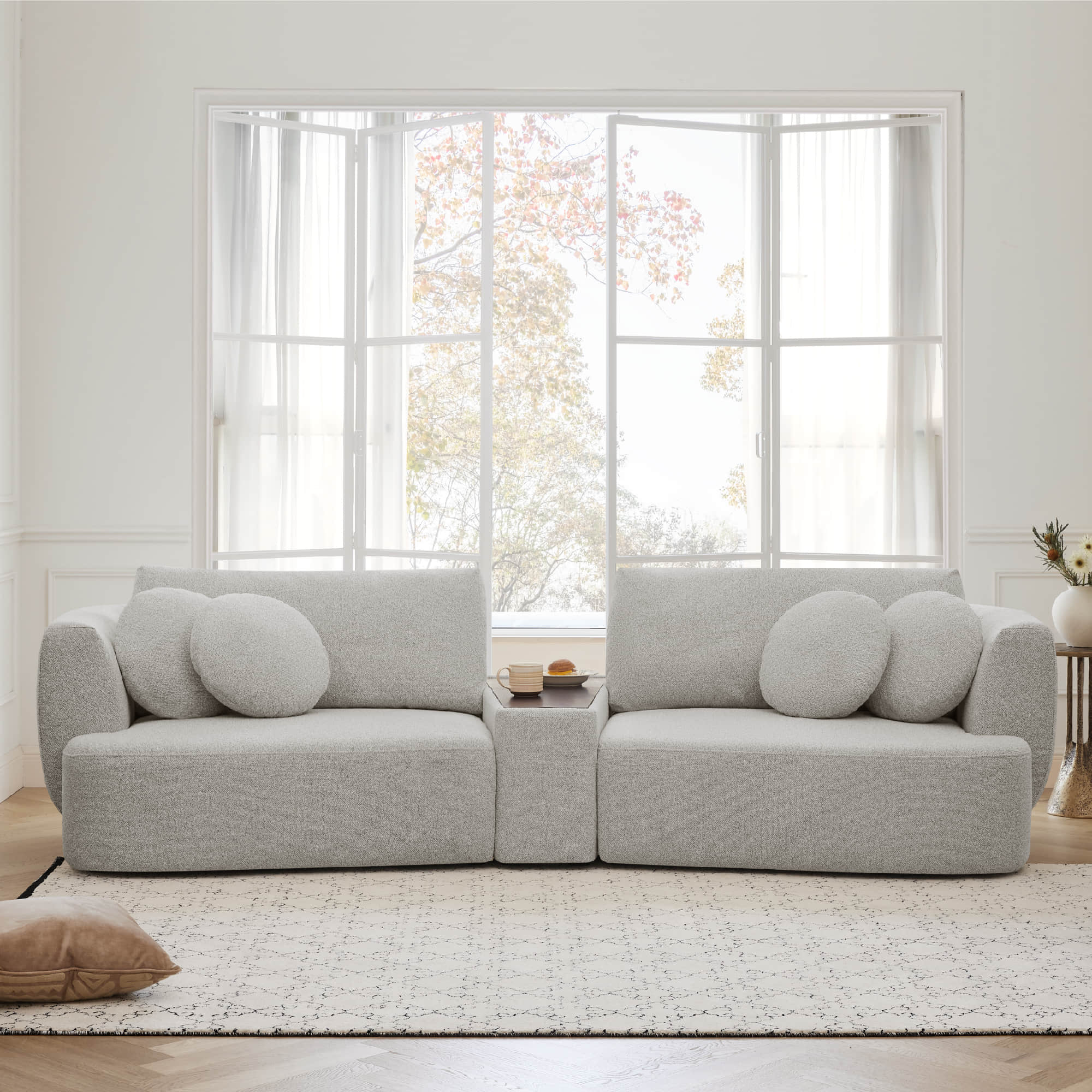 Grace 2-Seat Modular Curved Sofa – Generously Sized Design