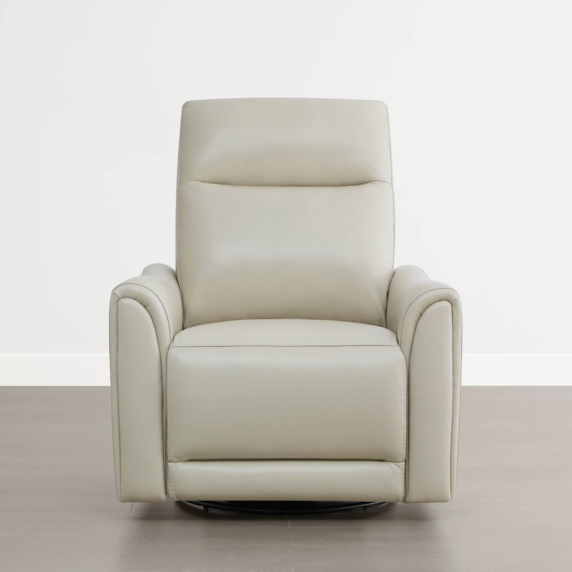James Modern Genuine Leather Power Swivel Glider Recliner