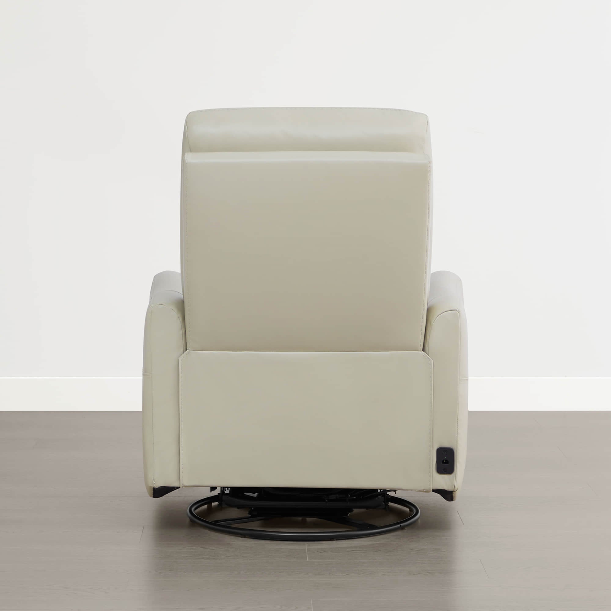 James Modern Genuine Leather Power Swivel Glider Recliner