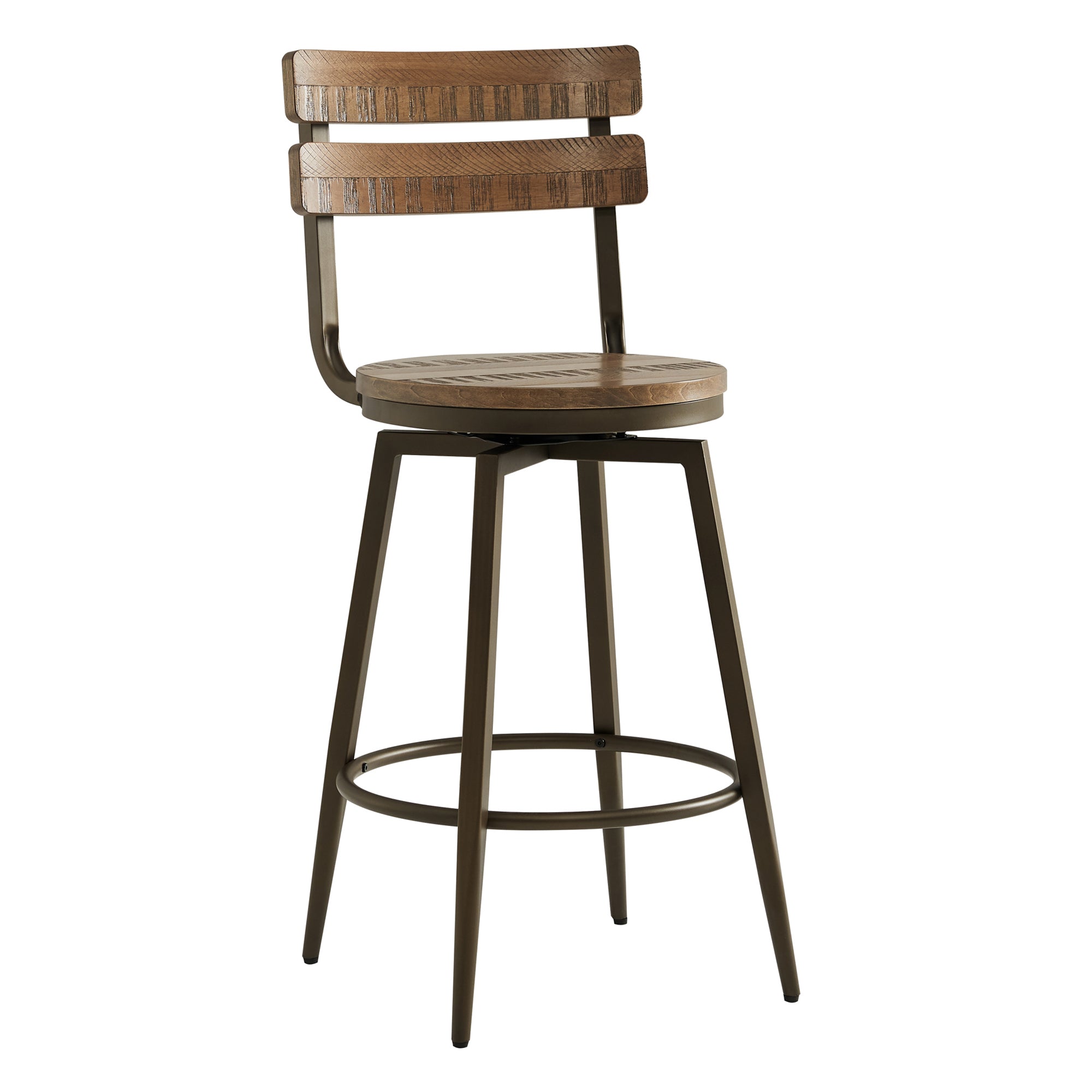 Blair Industrial Wood Seat Counter Stools