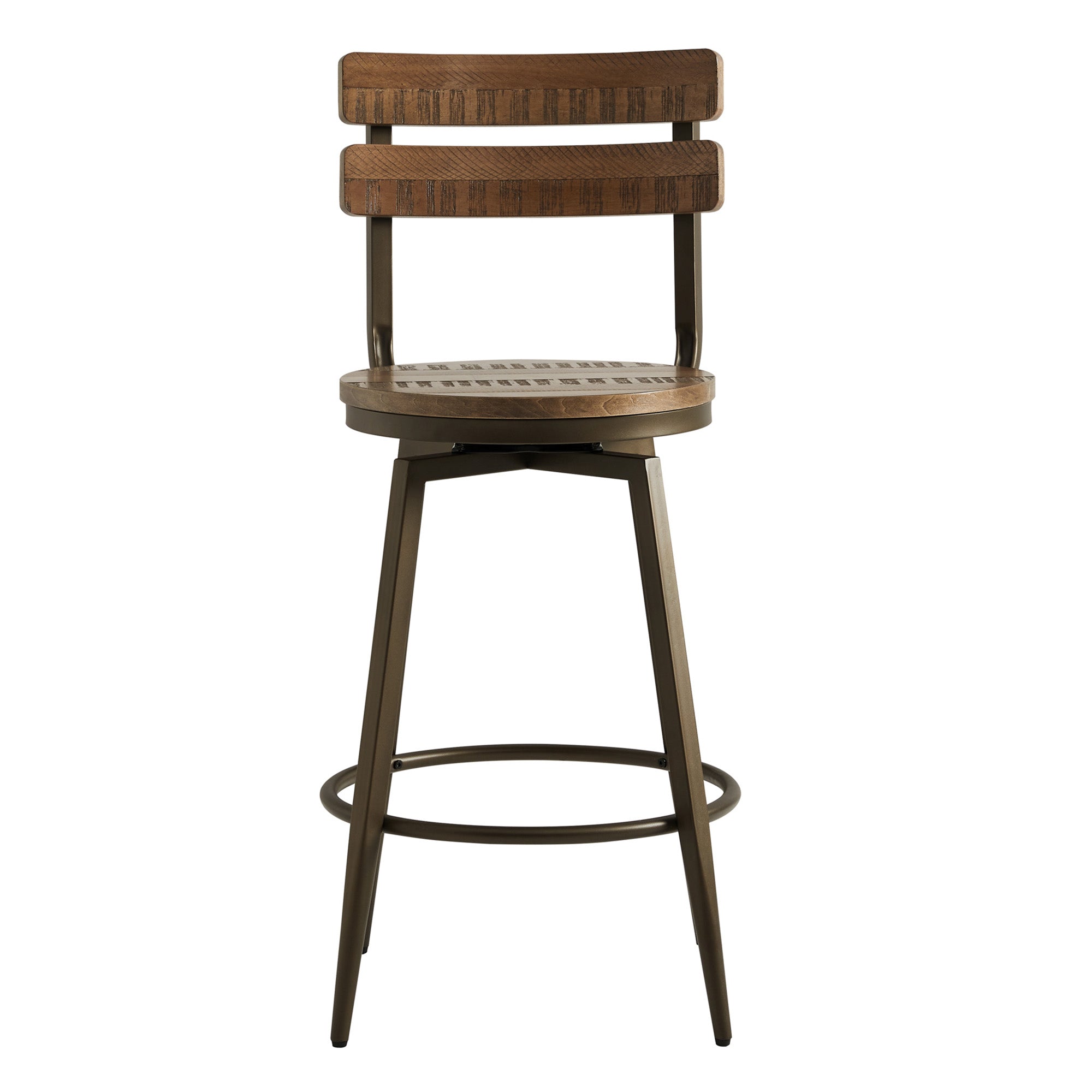Blair Industrial Wood Seat Counter Stools