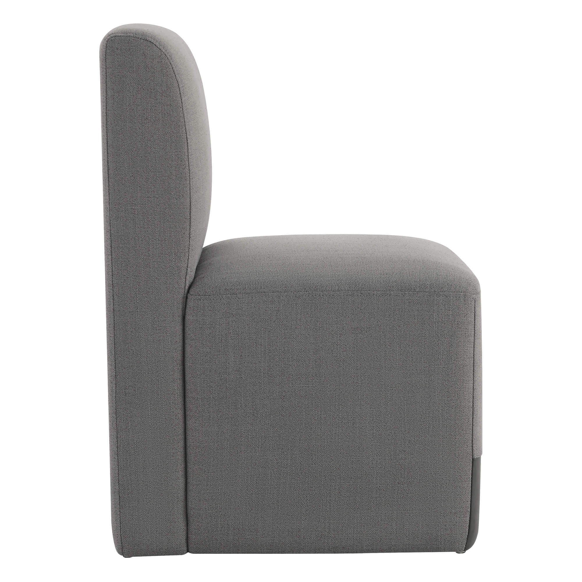 Aida Performance Fabric Rolling Dining Chair With Casters Base