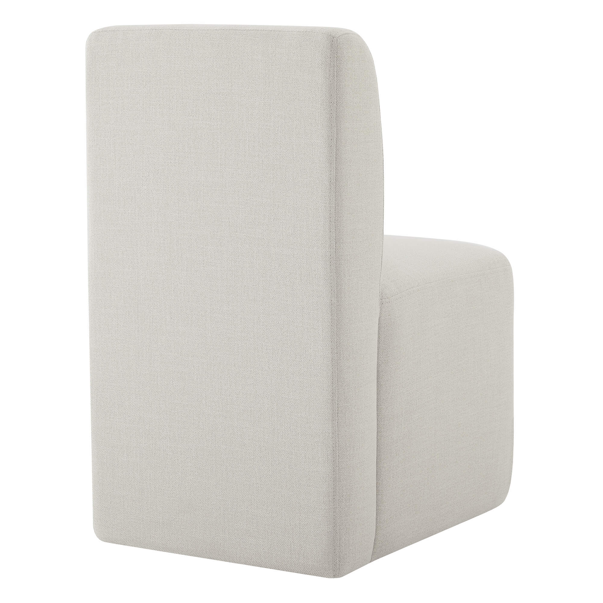 Aida Performance Fabric Rolling Dining Chair With Casters Base