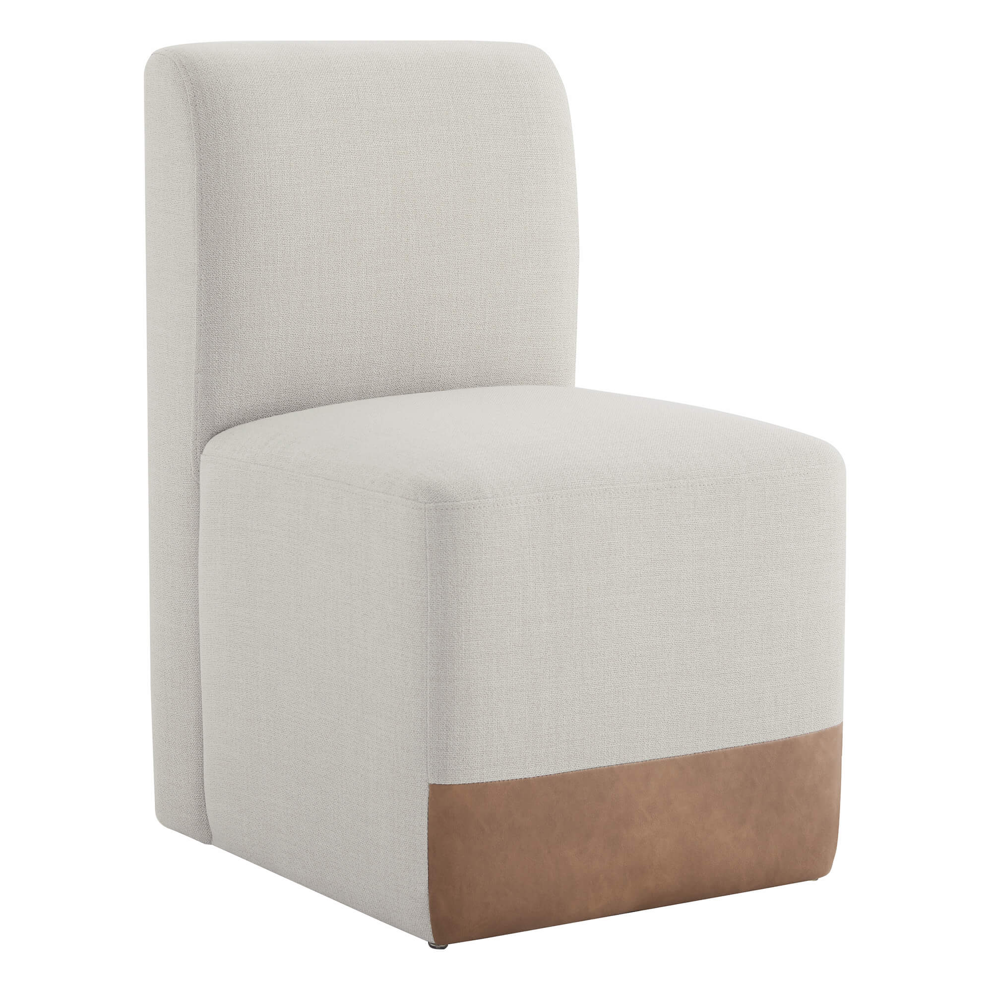 Aida Performance Fabric Rolling Dining Chair With Casters Base