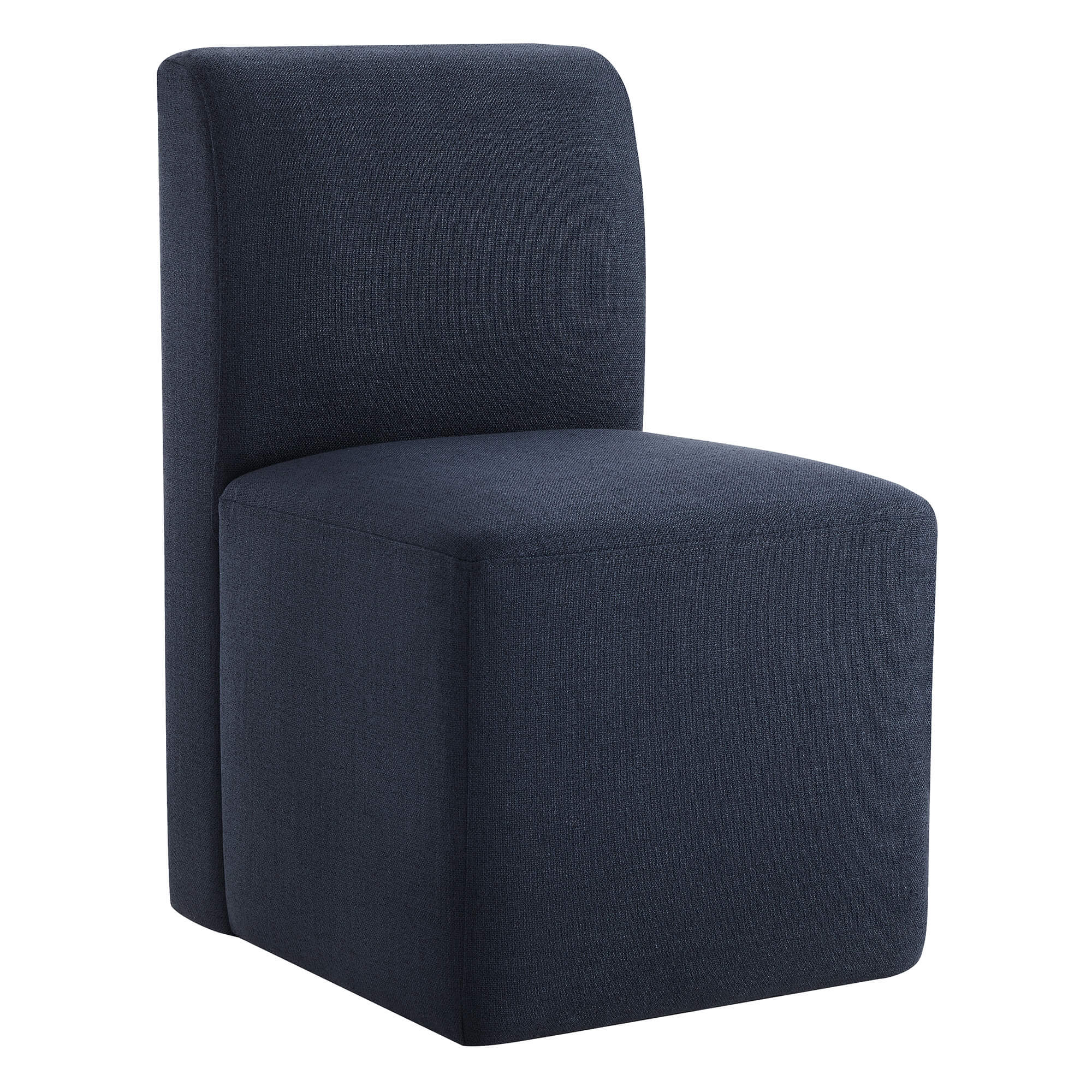 Aida Performance Fabric Rolling Dining Chair With Casters Base