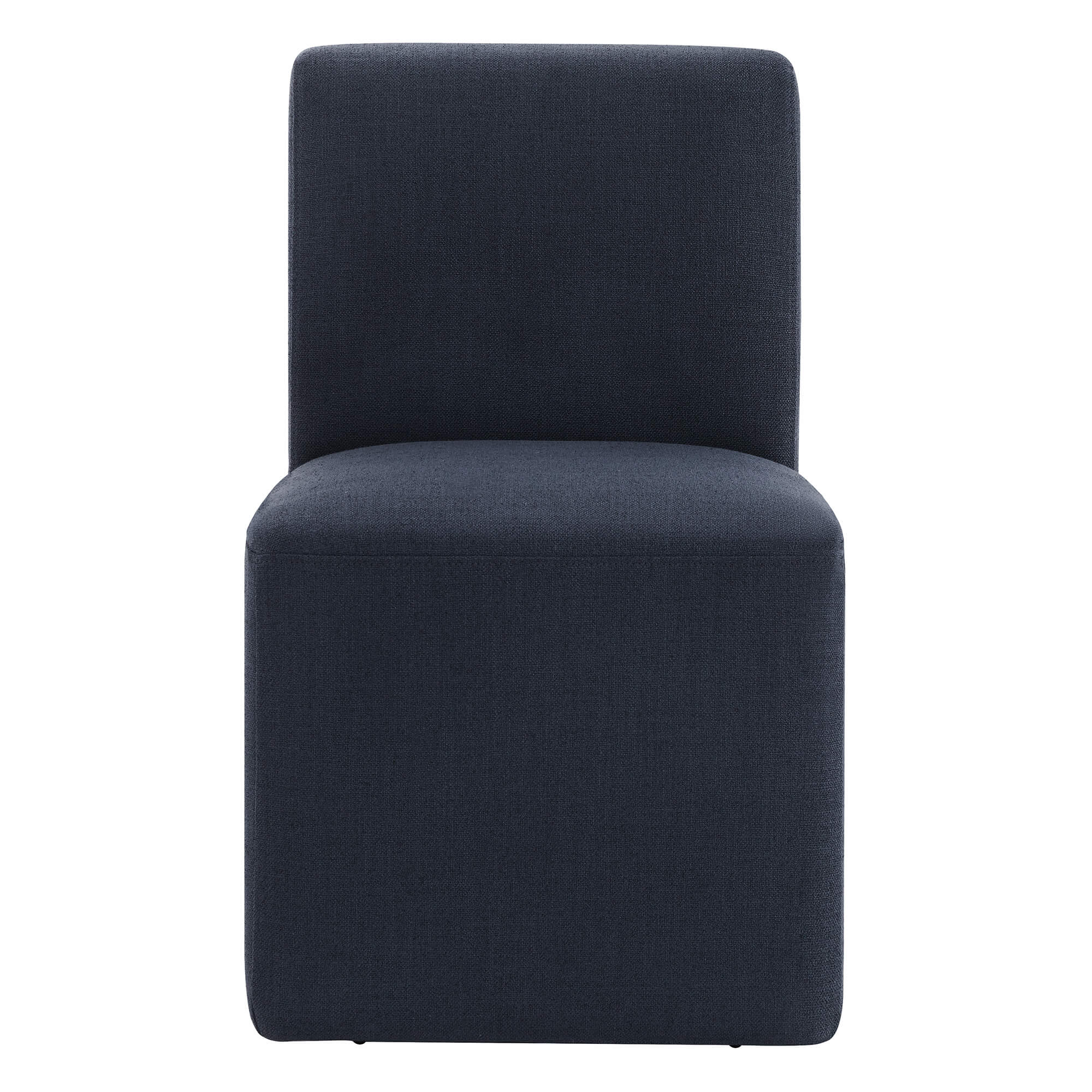 Aida Performance Fabric Rolling Dining Chair With Casters Base