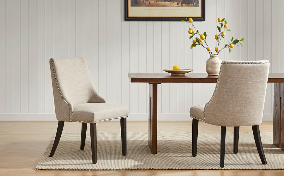 Asher Upholstered Dining Chair with Nailhead Trim (Set of 2)