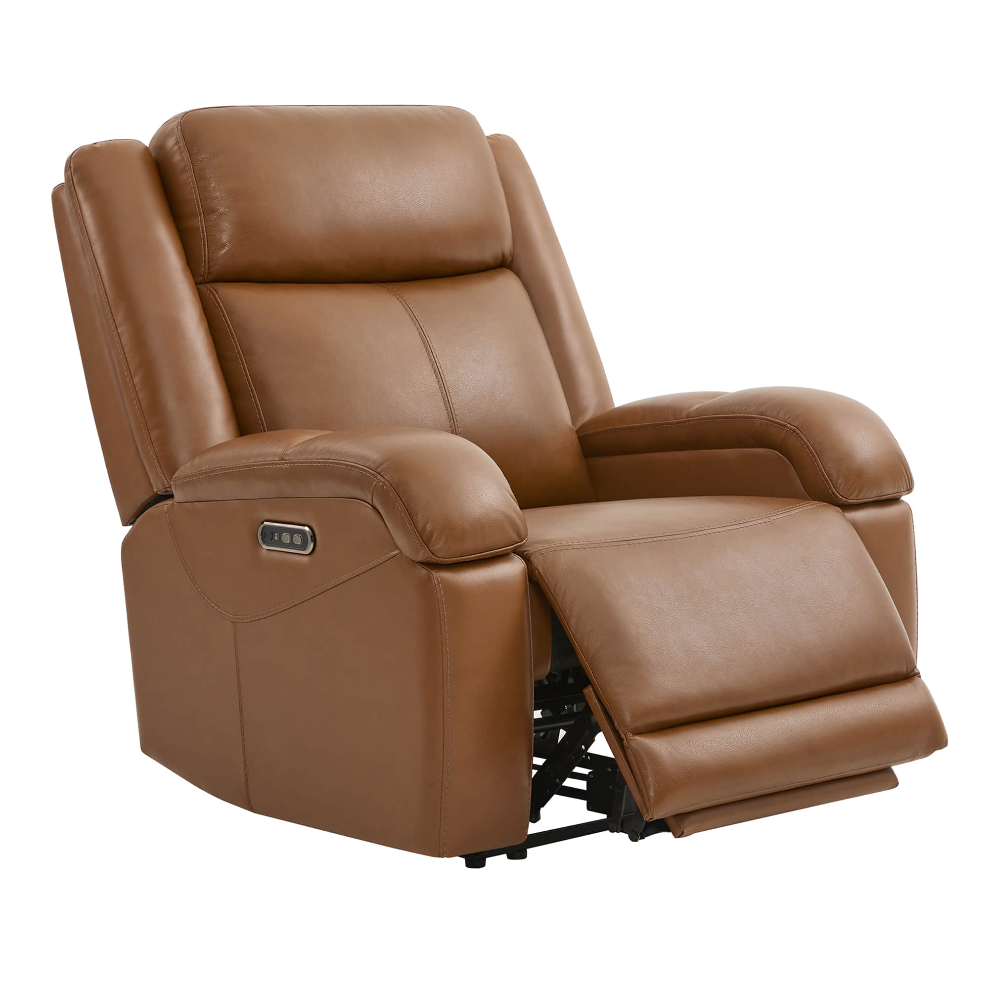 Isaac Genuine Leather Wall Hugger Power Recliner with Power Headrest