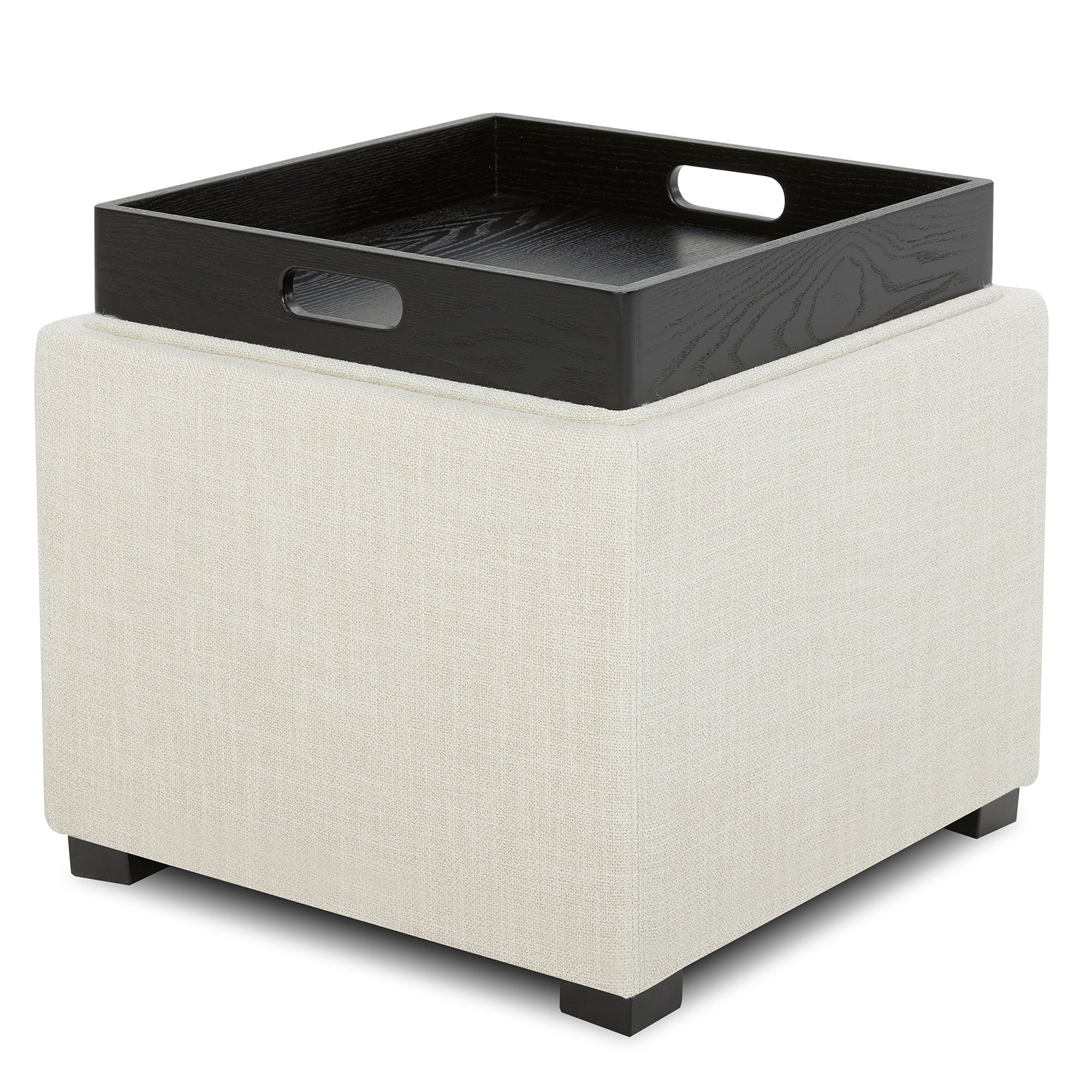 Cube Storage Ottoman - Fabric & Leather