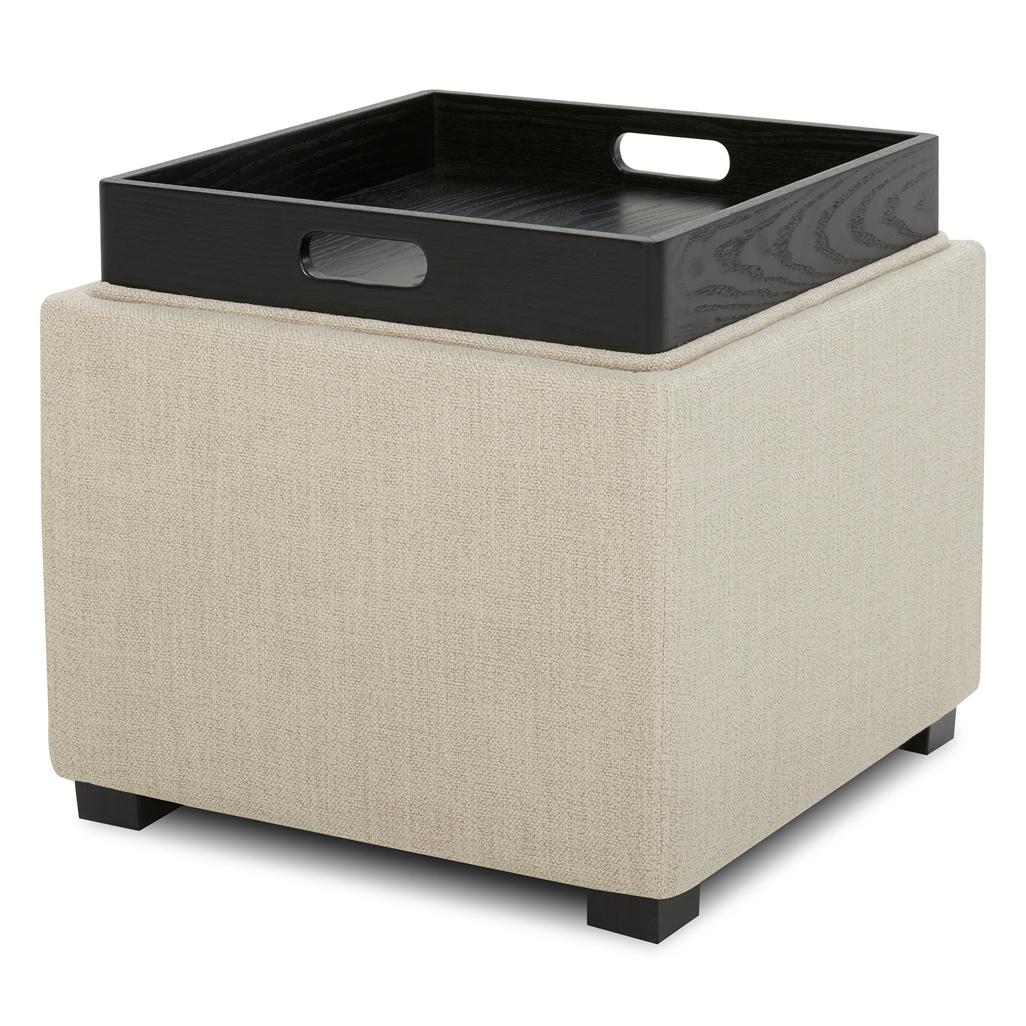 Cube Storage Ottoman - Fabric & Leather