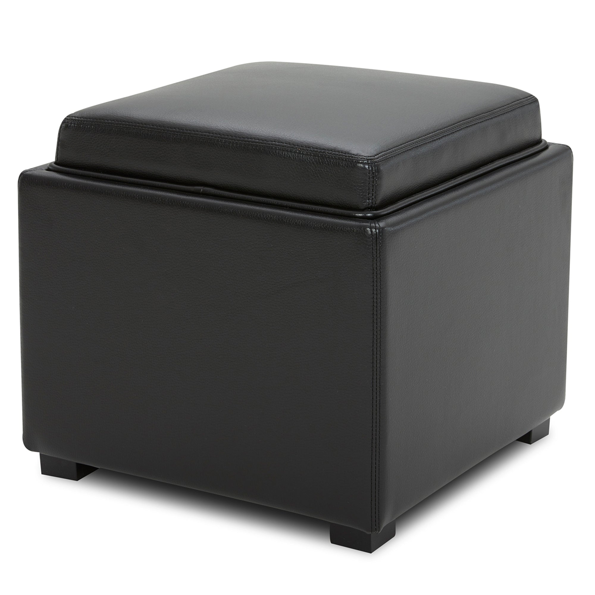 Cube Storage Ottoman - Fabric & Leather