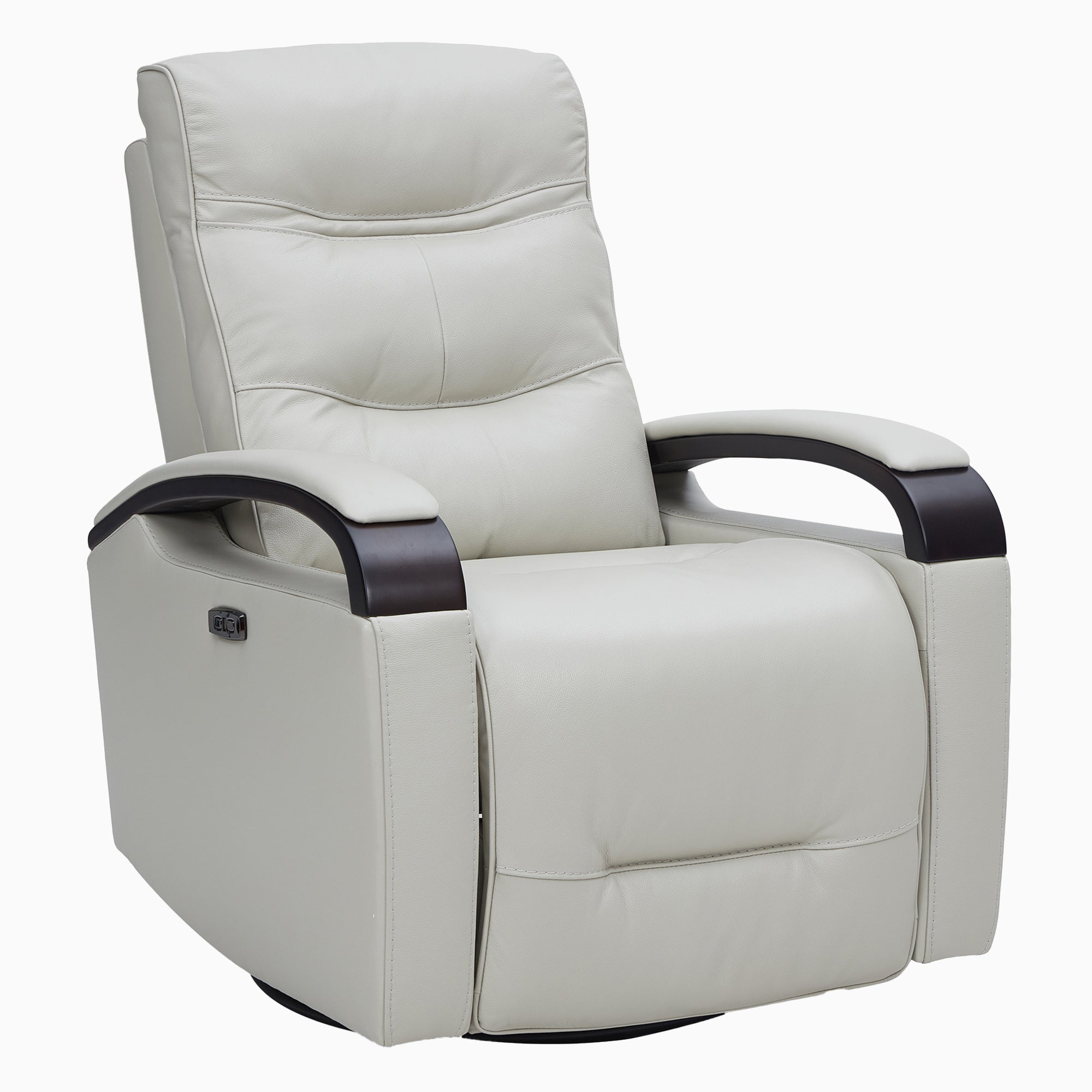 Gentry Leather Power Swivel Glider Recliner with Charging Port