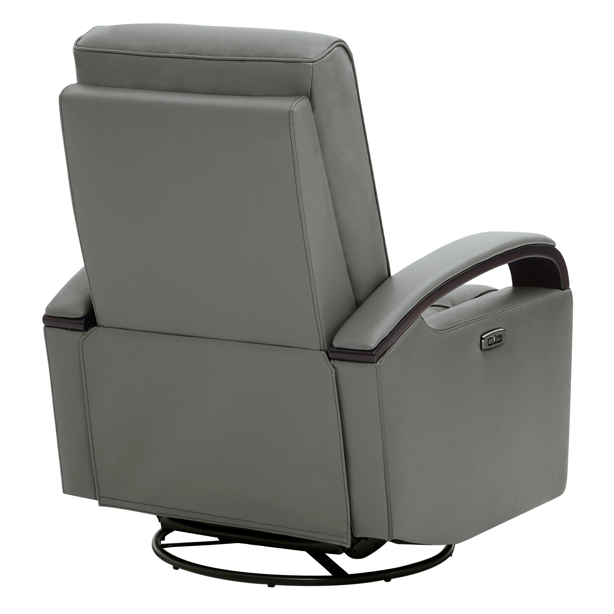 Gentry Leather Power Swivel Glider Recliner with Charging Port