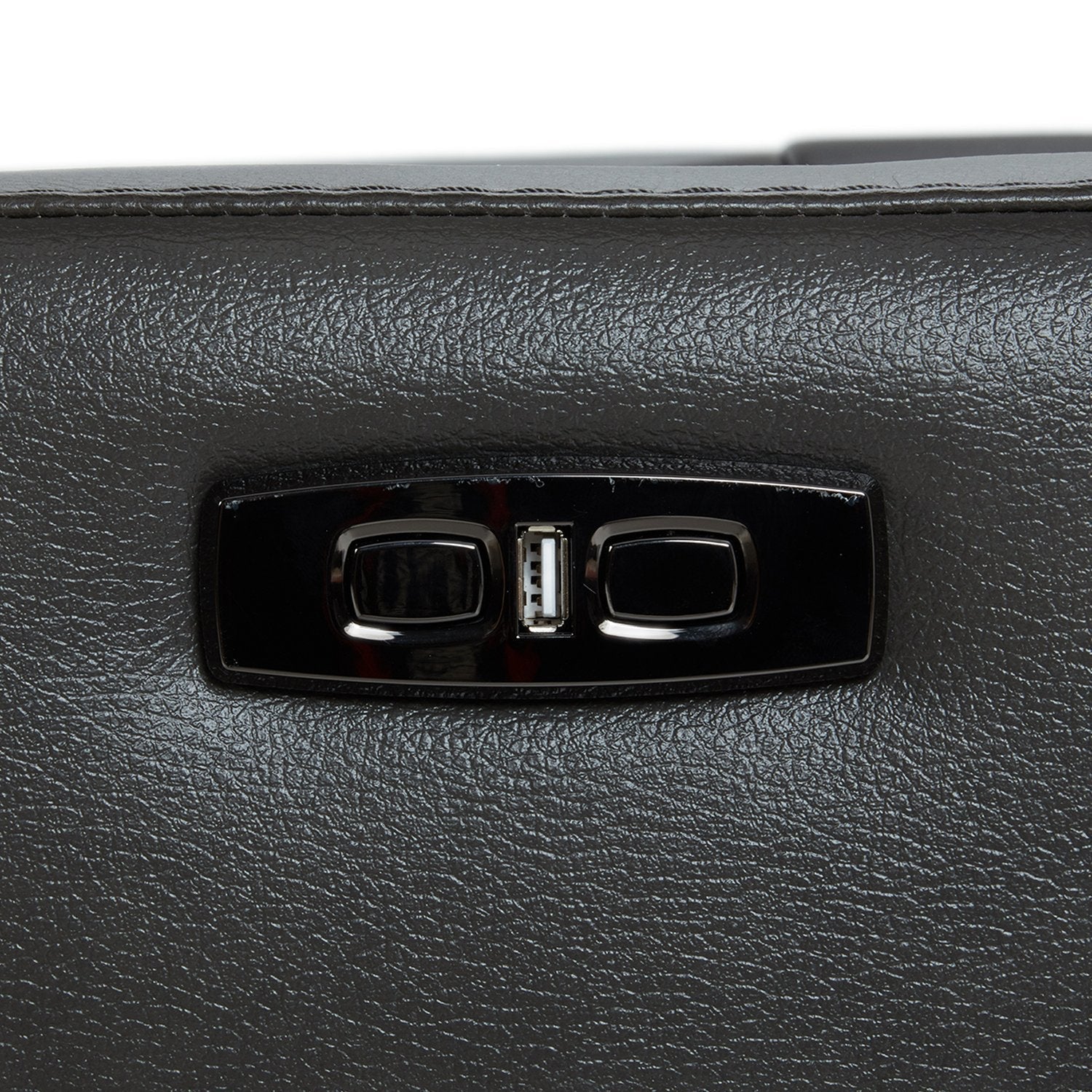 Gentry Leather Power Swivel Glider Recliner with Charging Port