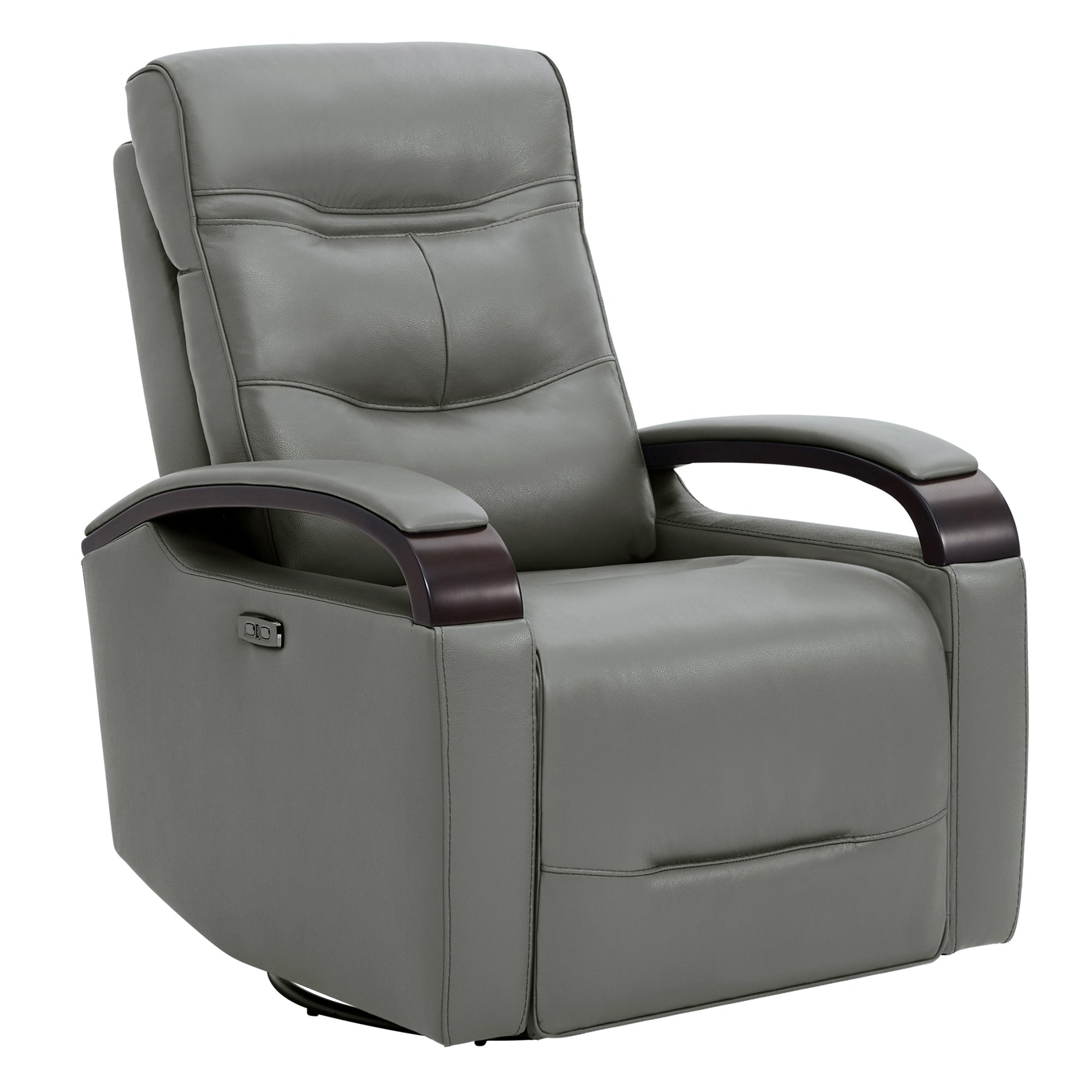 Gentry Leather Power Swivel Glider Recliner with Charging Port