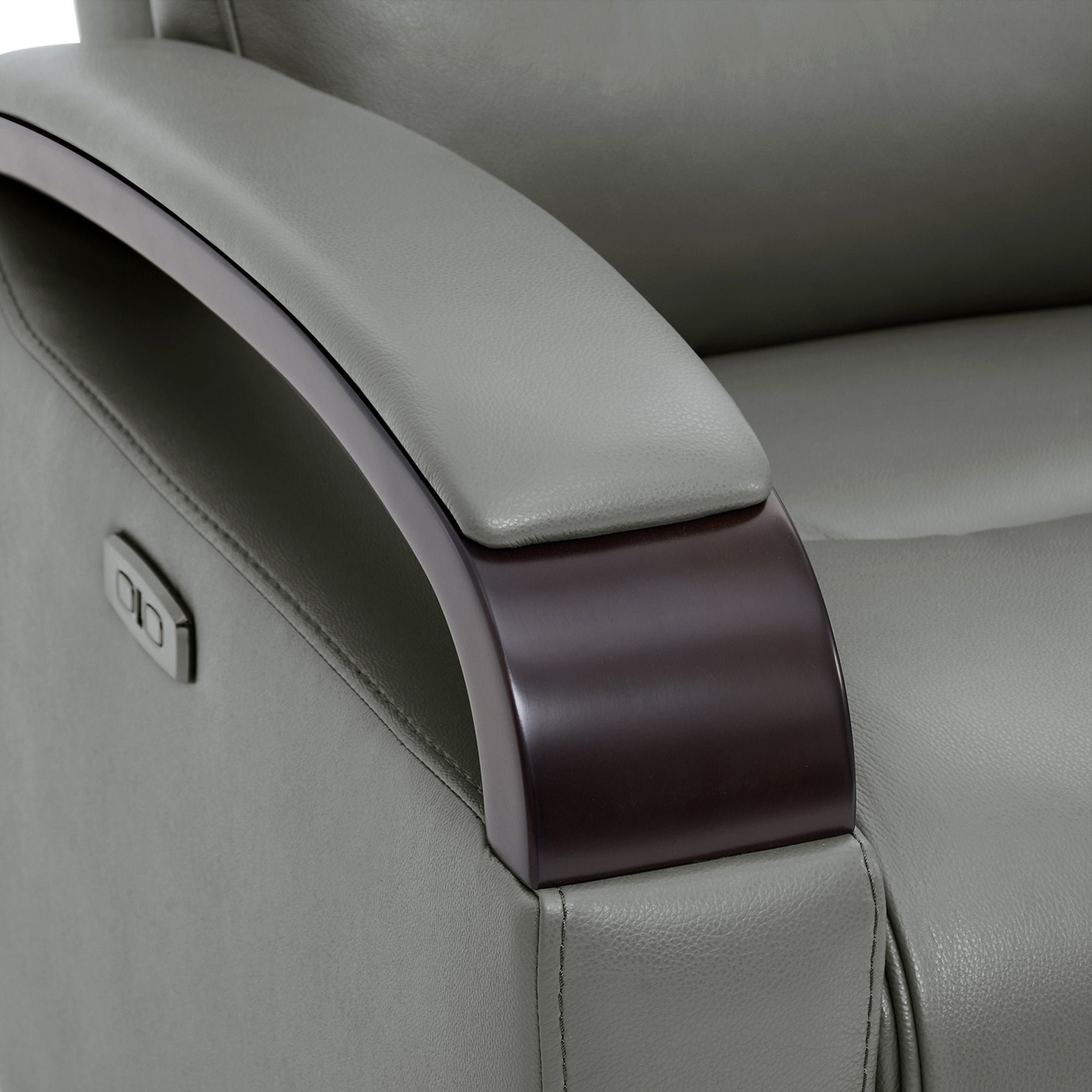 Gentry Leather Power Swivel Glider Recliner with Charging Port