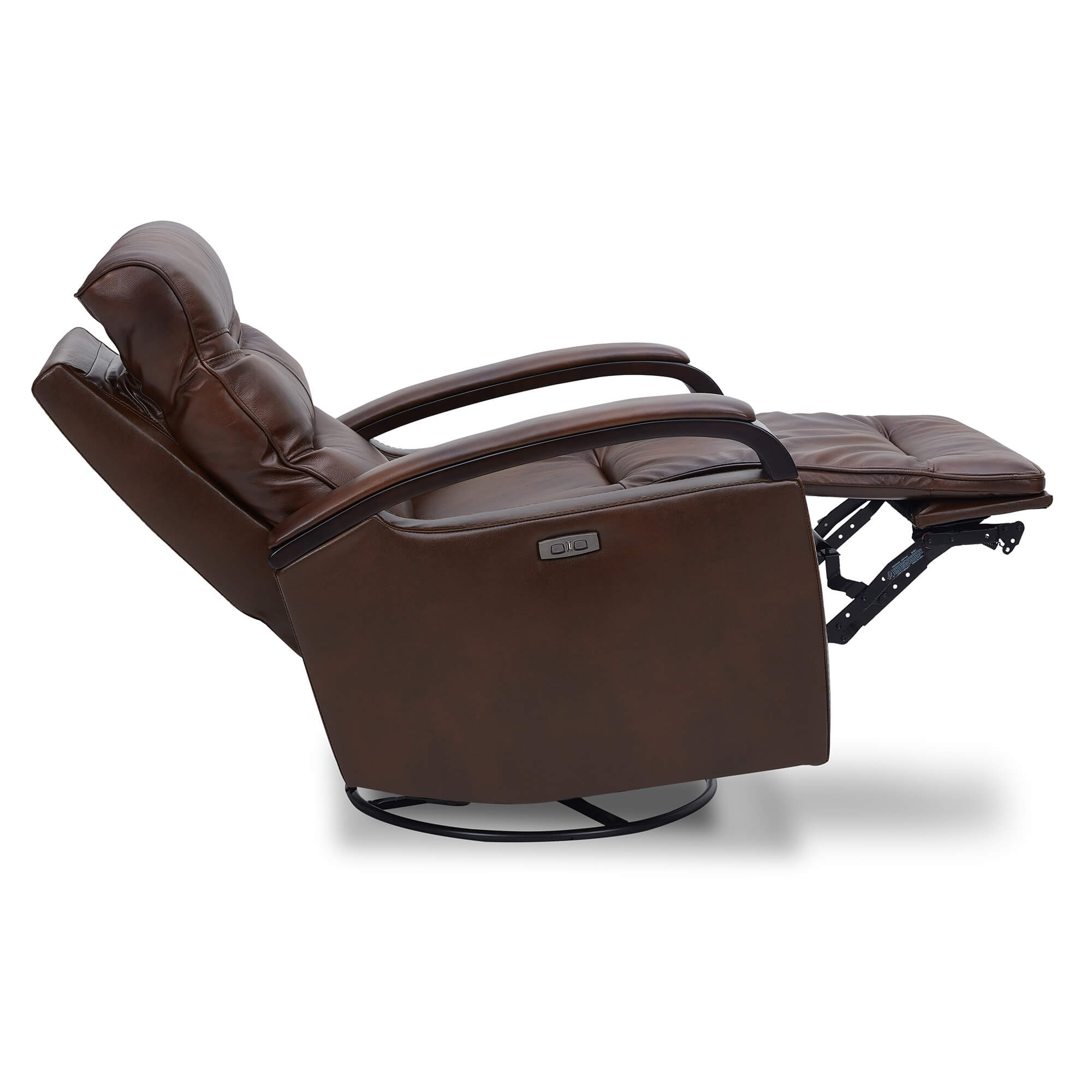 Gentry Leather Power Swivel Glider Recliner with Charging Port