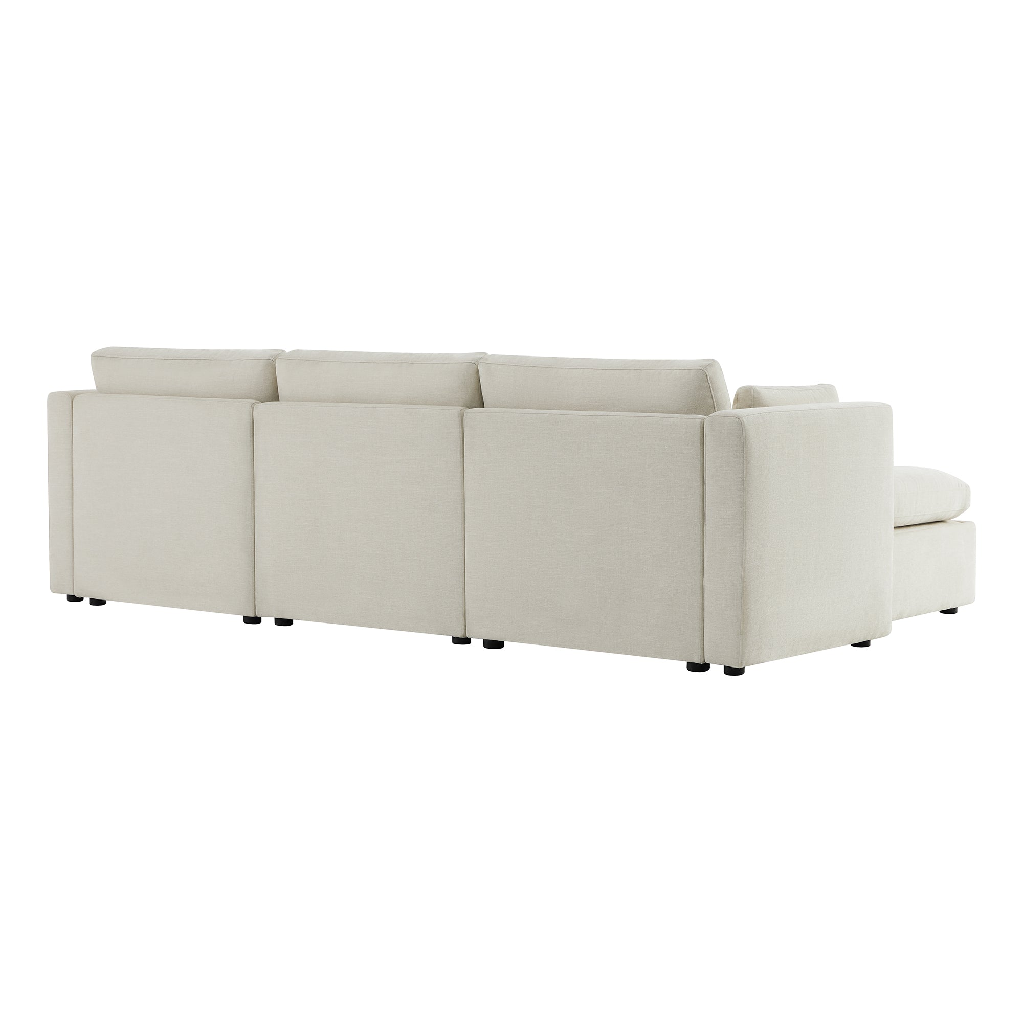 Delaney 4-Seat Modular Sofa Chaise with Storage Ottoman