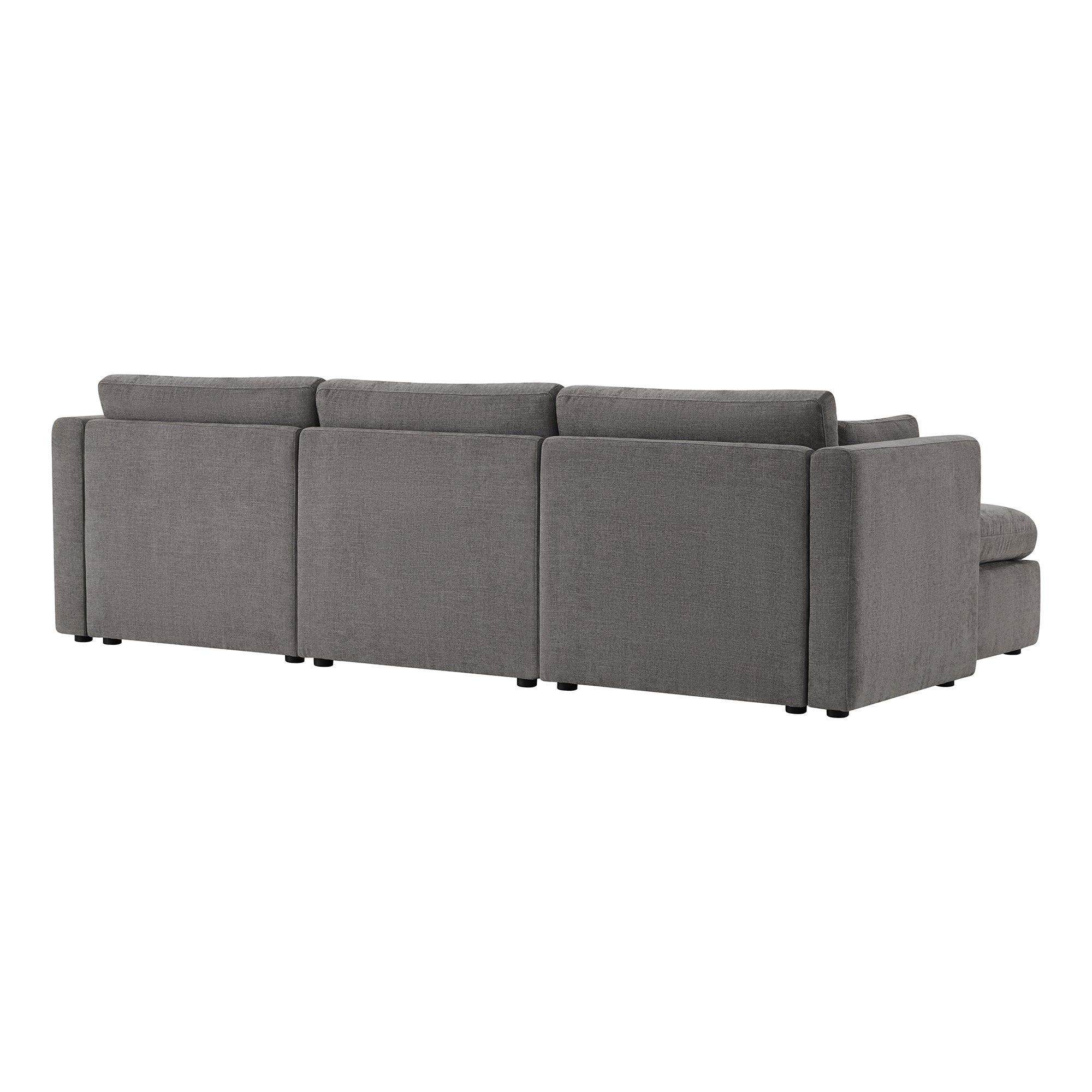 Delaney 4-Seat Modular Sofa Chaise with Storage Ottoman