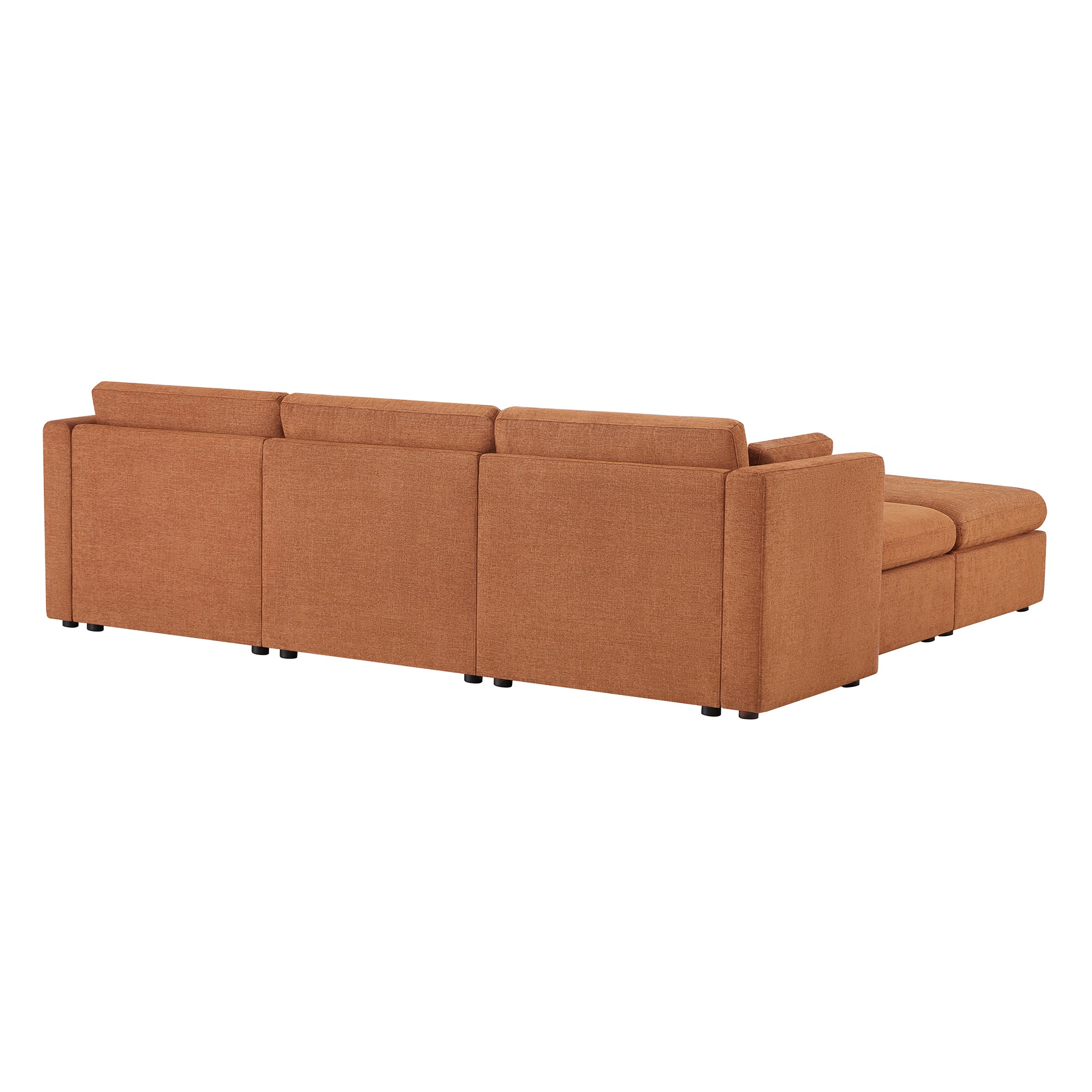 Delaney 5-Seat Modular Sofa Chaise with Storage Ottomans