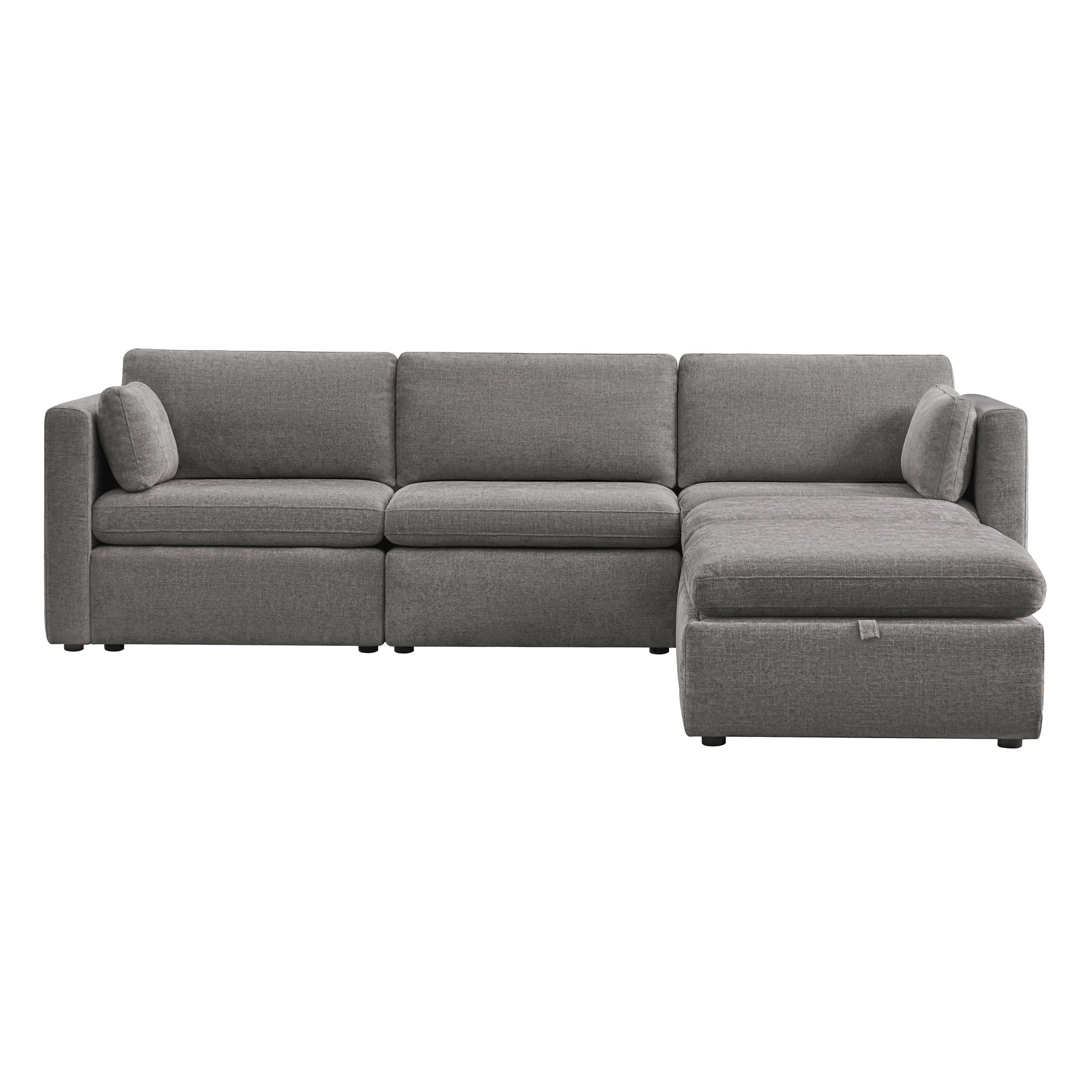 Delaney 5-Seat Modular Sofa Chaise with Storage Ottomans