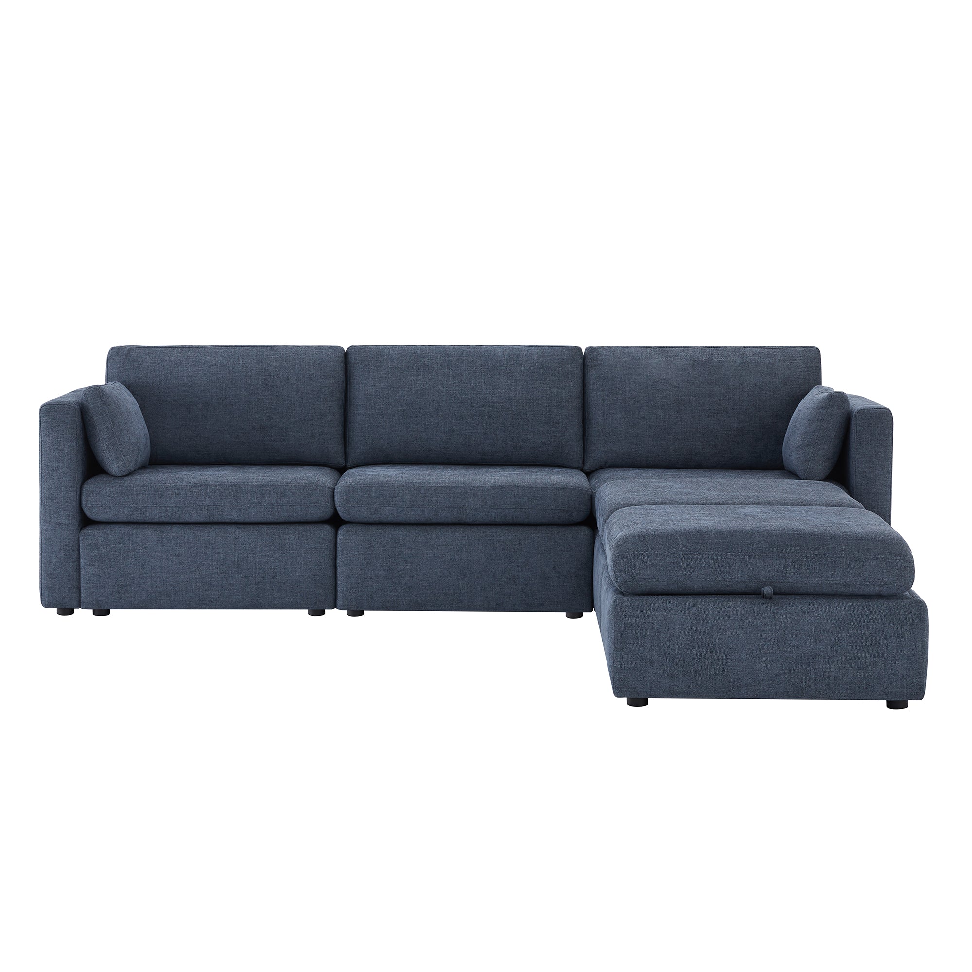 Delaney 5-Seat Modular Sofa Chaise with Storage Ottomans